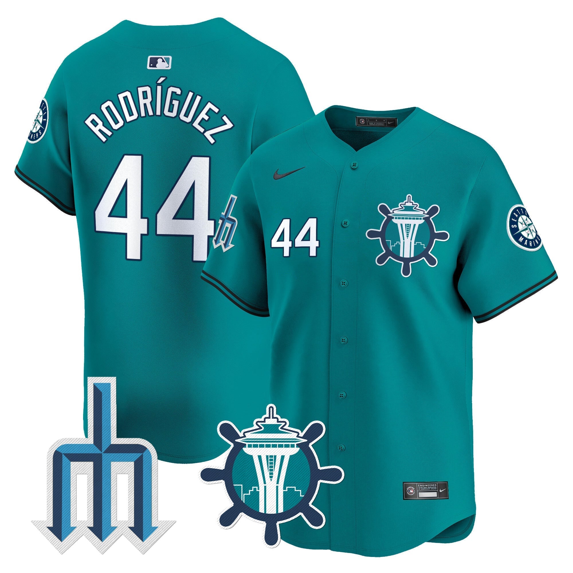 Men's Seattle Mariners Trident Patch Vapor Premier Limited Jersey - All Stitched