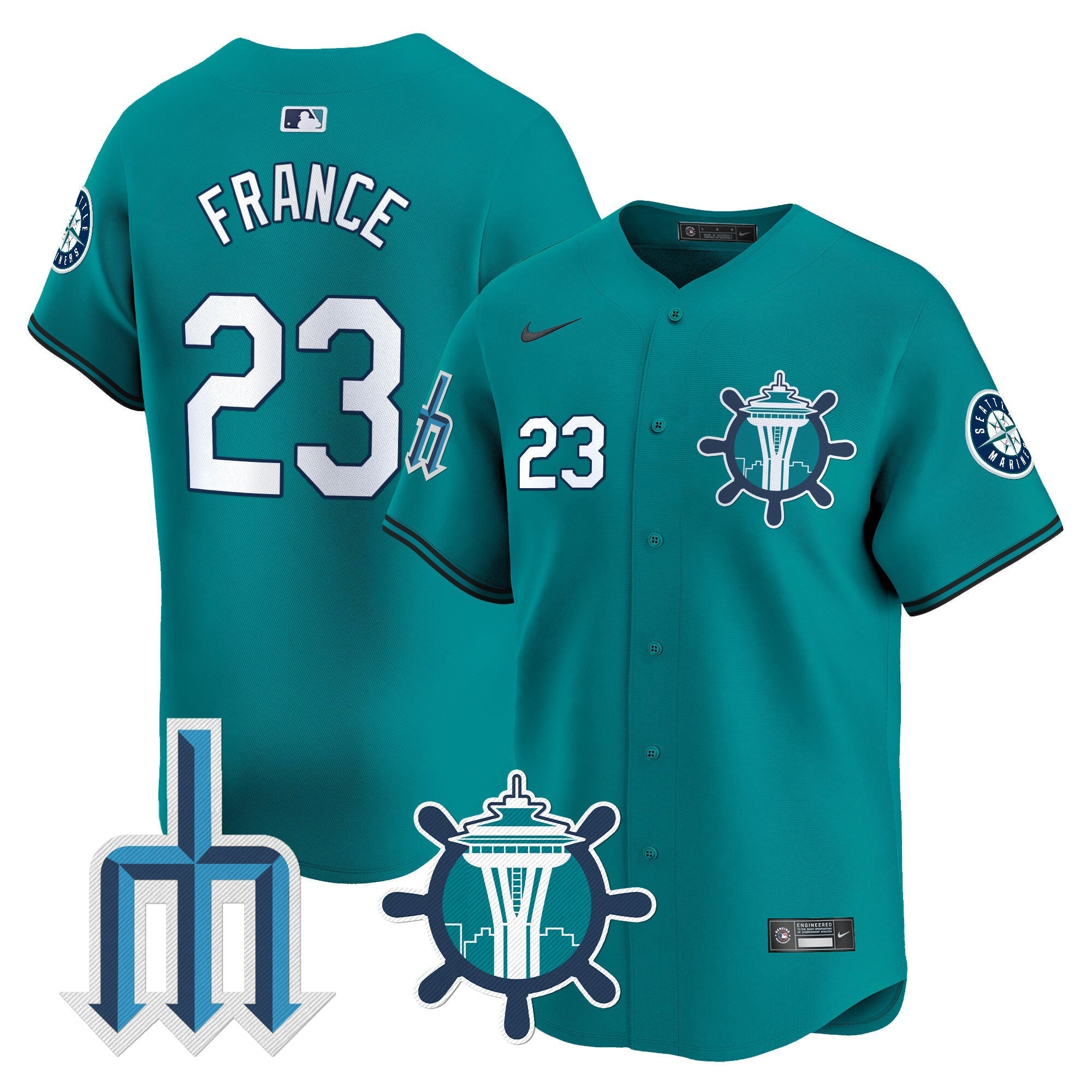 Men's Seattle Mariners Trident Patch Vapor Premier Limited Jersey - All Stitched