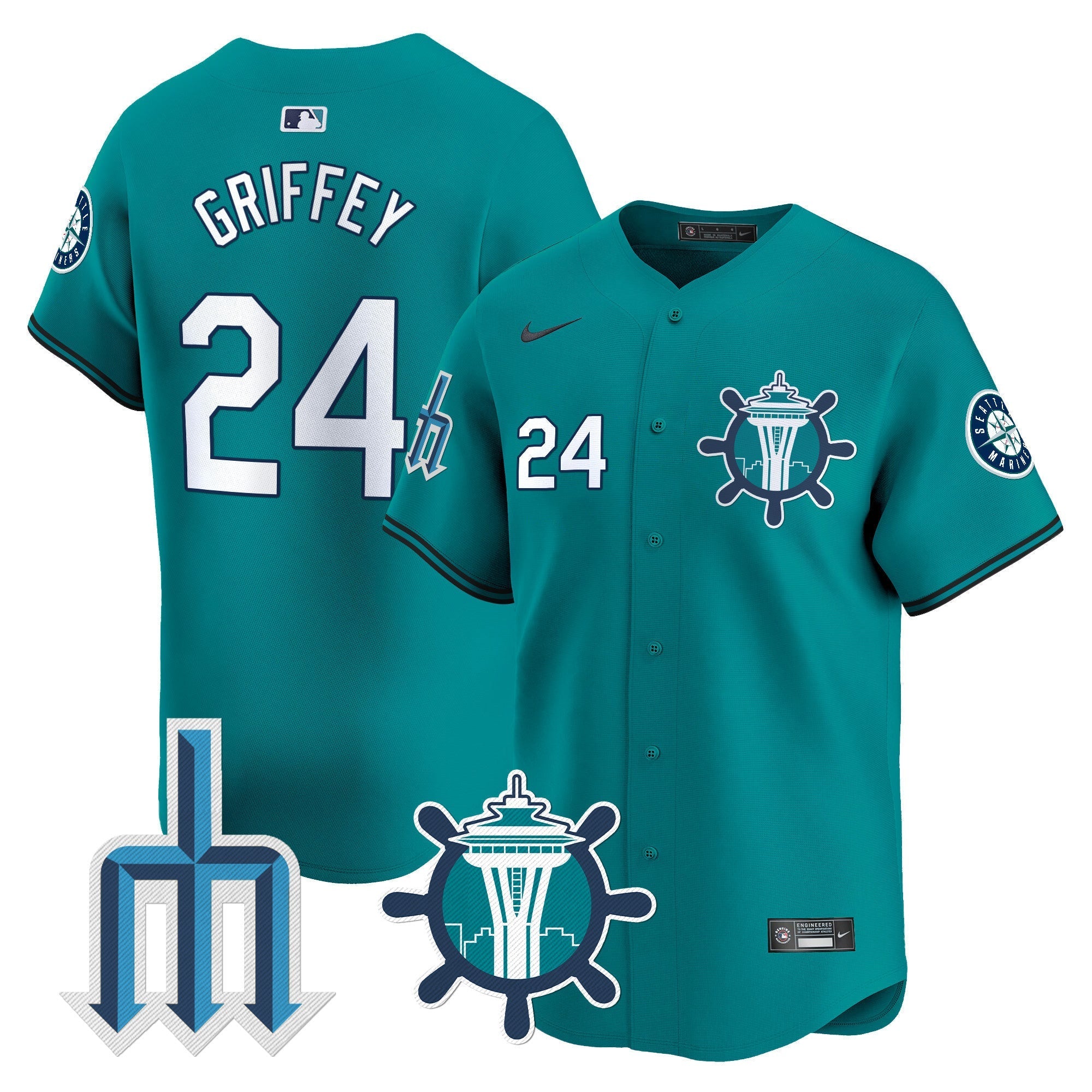 Men's Seattle Mariners Trident Patch Vapor Premier Limited Jersey - All Stitched