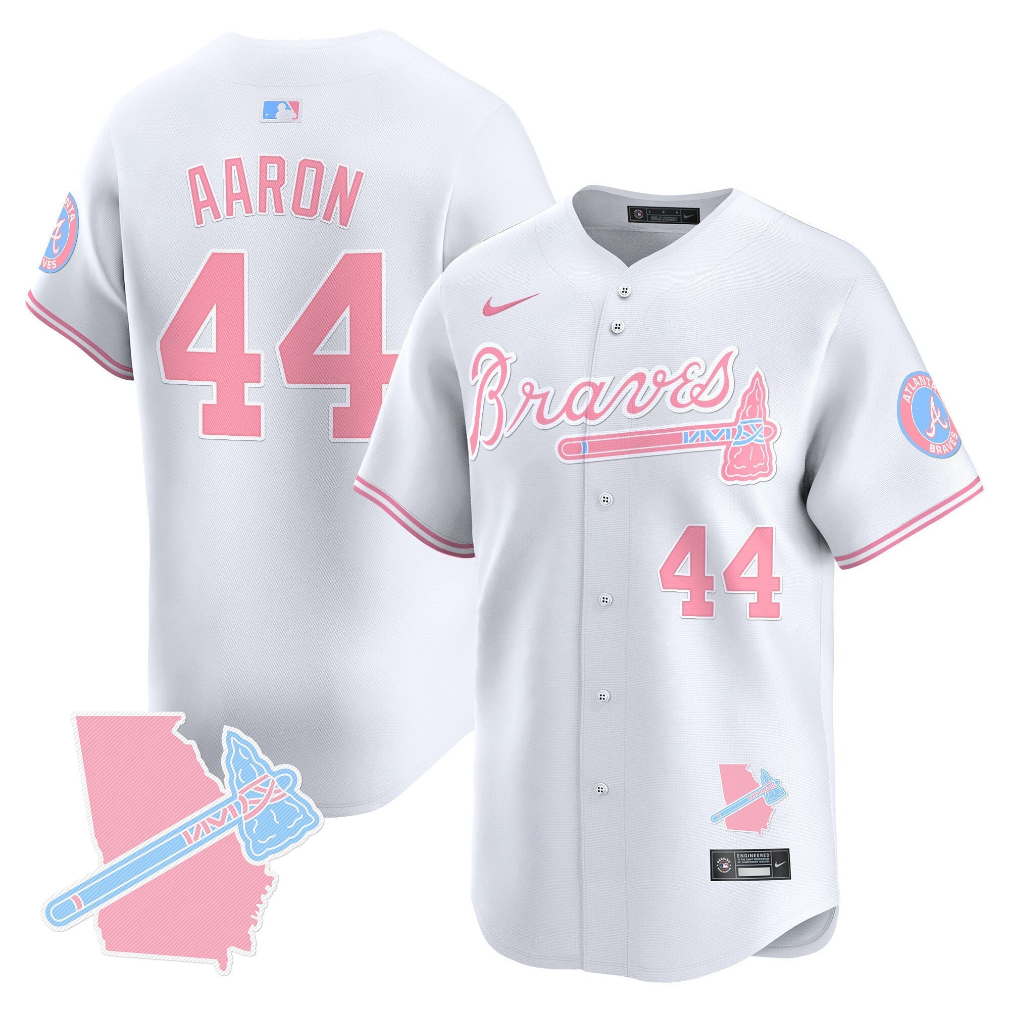 Men's Atlanta Braves Bubblegum Pink Vapor Premier Limited Jersey - All Stitched