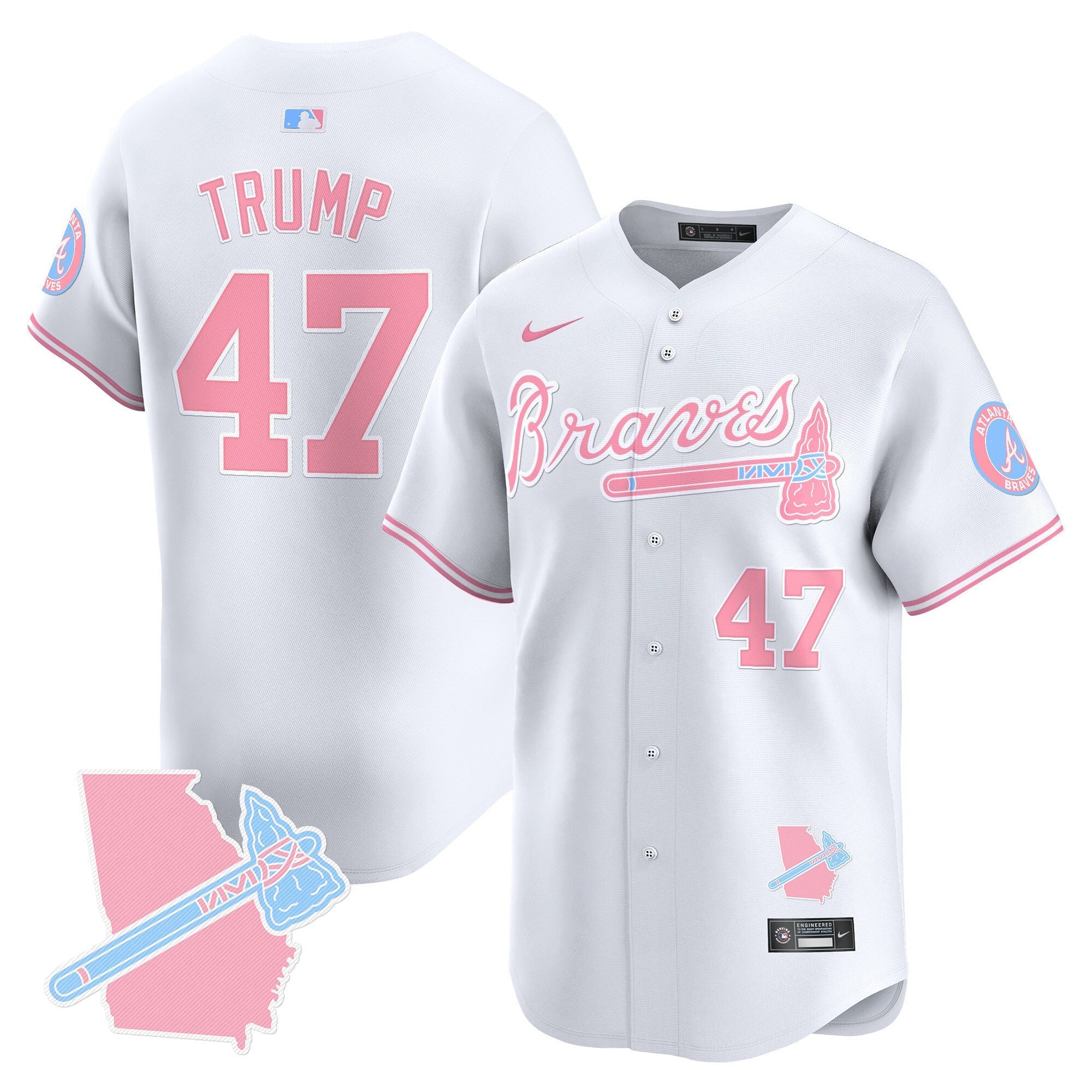 Men's Atlanta Braves Bubblegum Pink Vapor Premier Limited Jersey - All Stitched