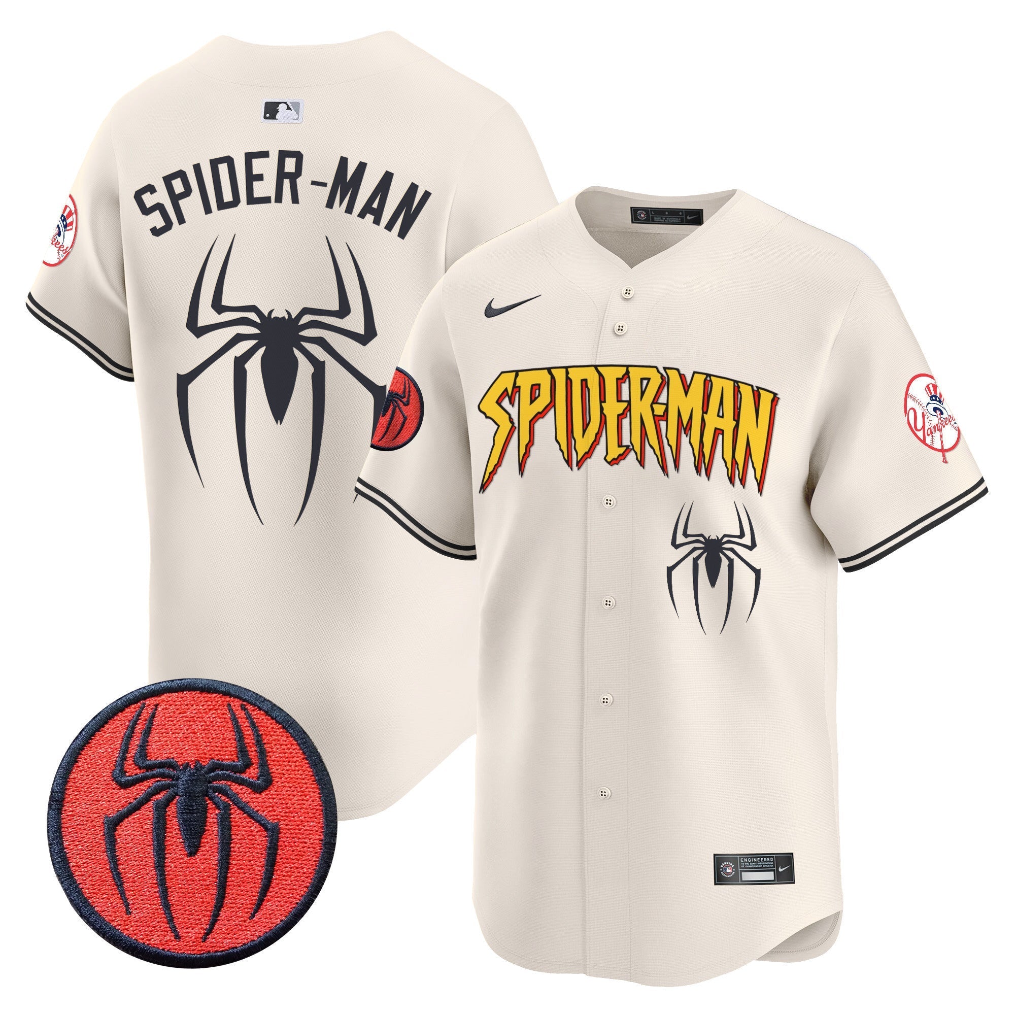 Men's New York Yankees Spider-Man Vapor Premier Limited Jersey - All Stitched