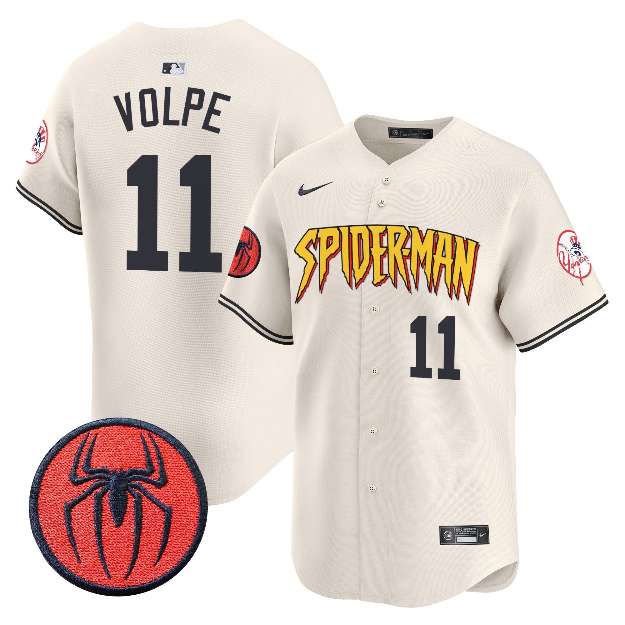 Men's New York Yankees Spider-Man Vapor Premier Limited Jersey - All Stitched