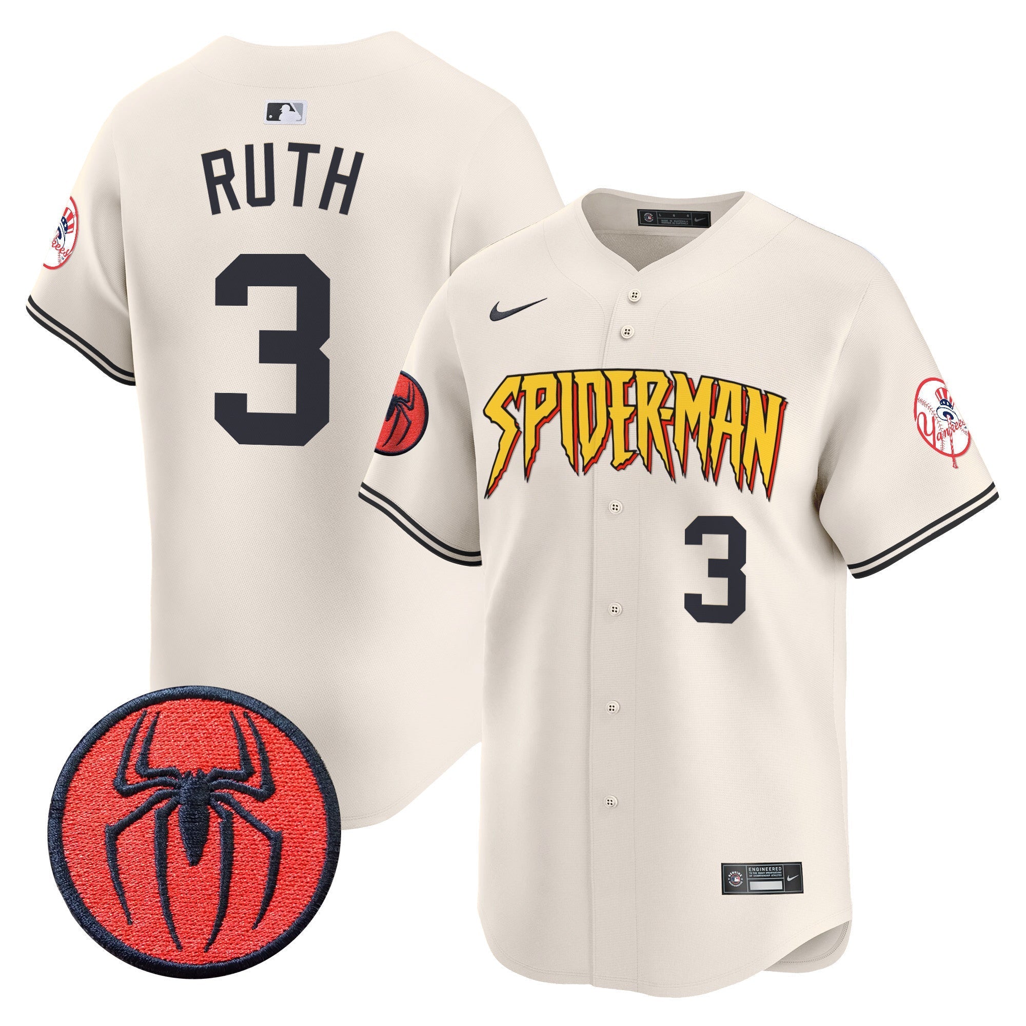 Men's New York Yankees Spider-Man Vapor Premier Limited Jersey - All Stitched