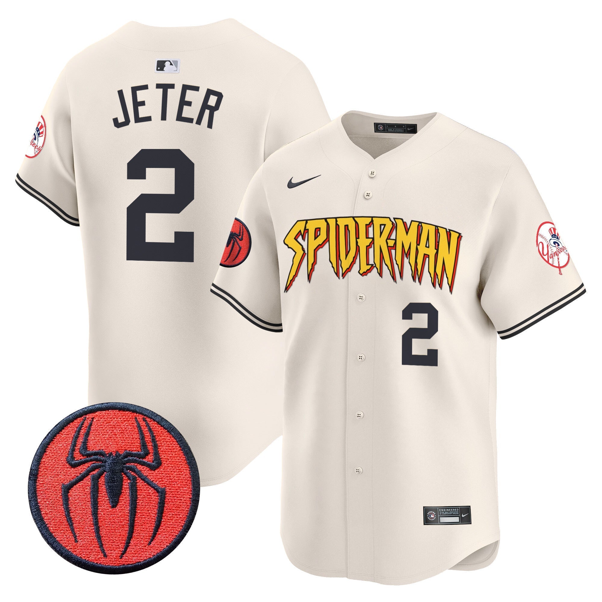 Men's New York Yankees Spider-Man Vapor Premier Limited Jersey - All Stitched