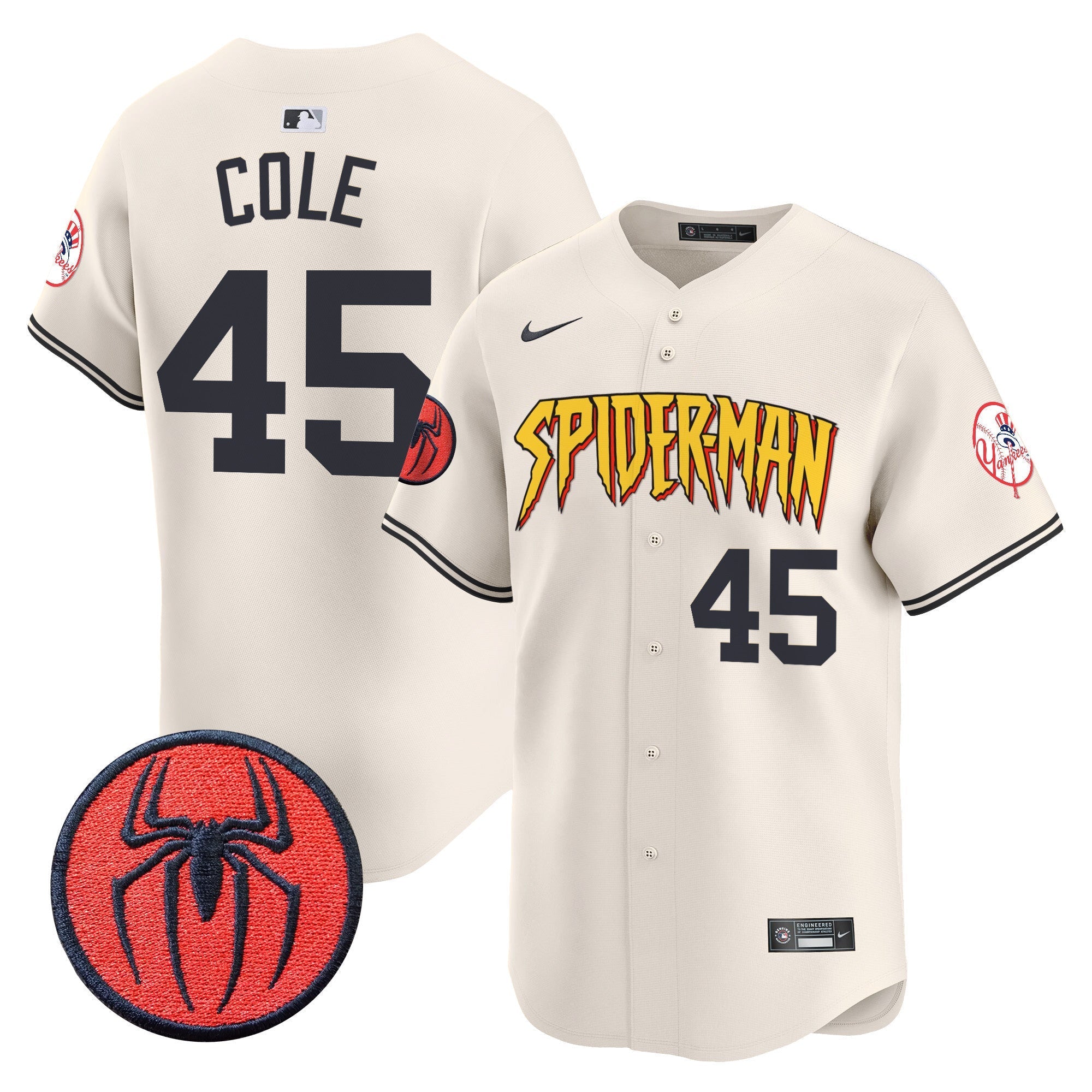 Men's New York Yankees Spider-Man Vapor Premier Limited Jersey - All Stitched