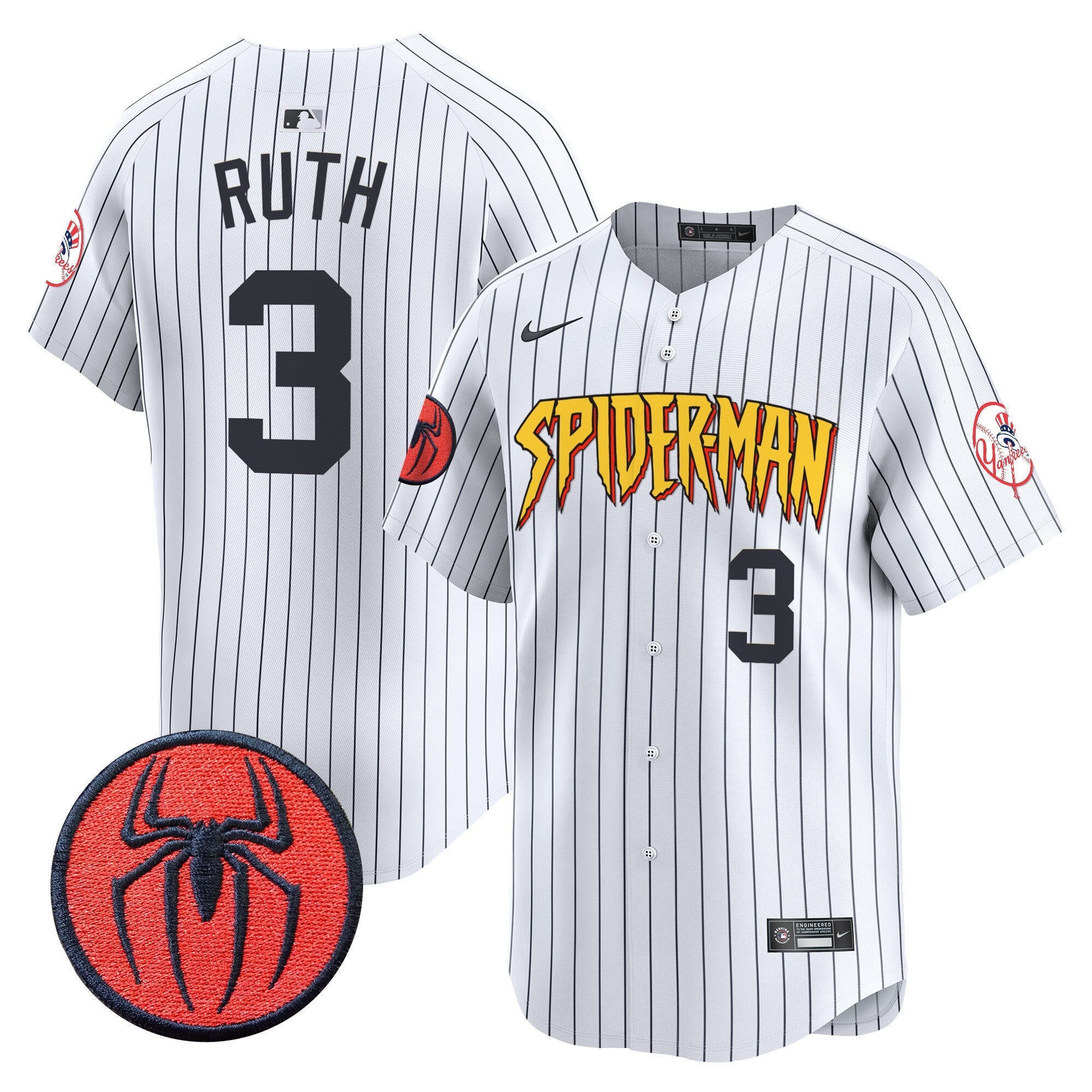 Men's New York Yankees Spider-Man Vapor Premier Limited Jersey - All Stitched