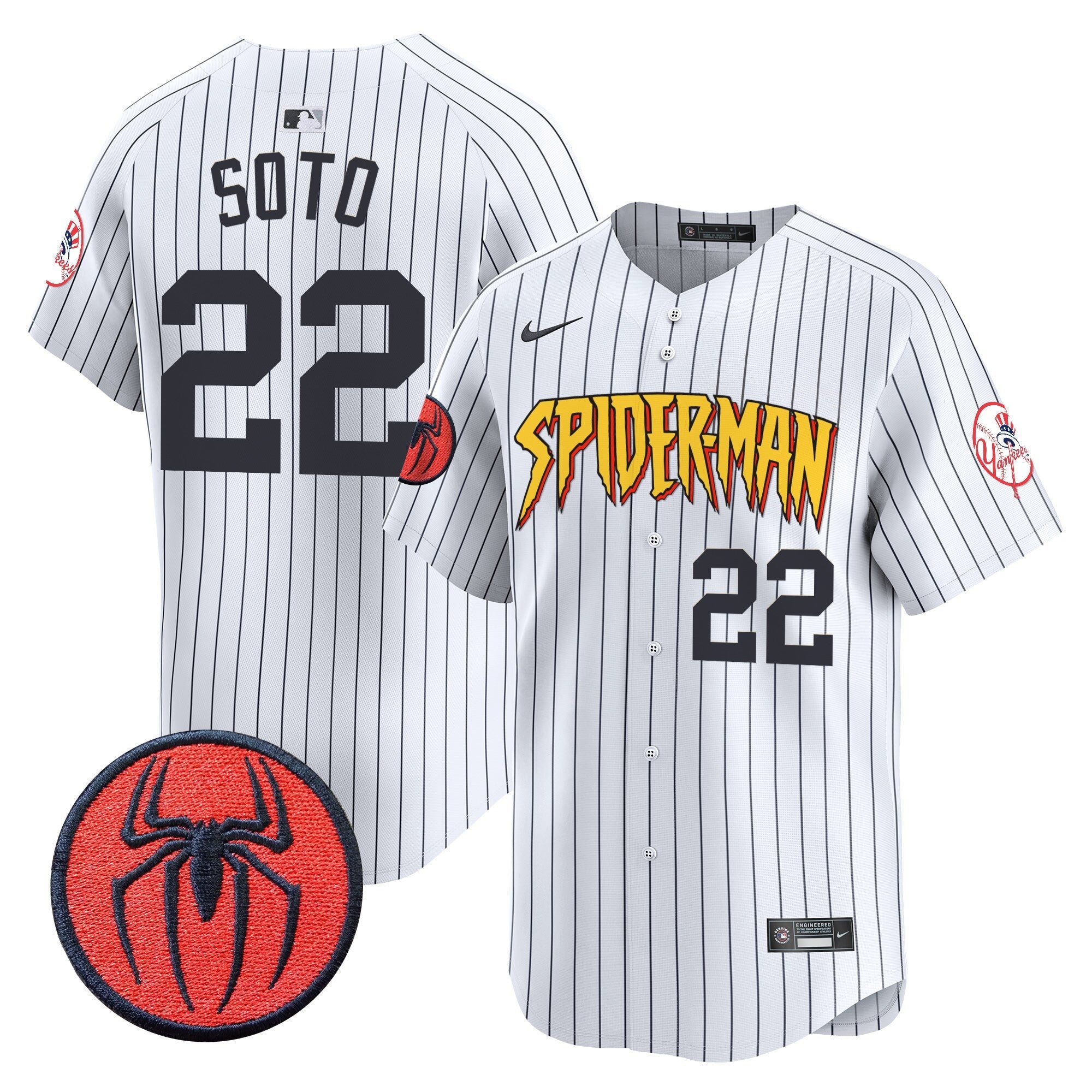 Men's New York Yankees Spider-Man Vapor Premier Limited Jersey - All Stitched
