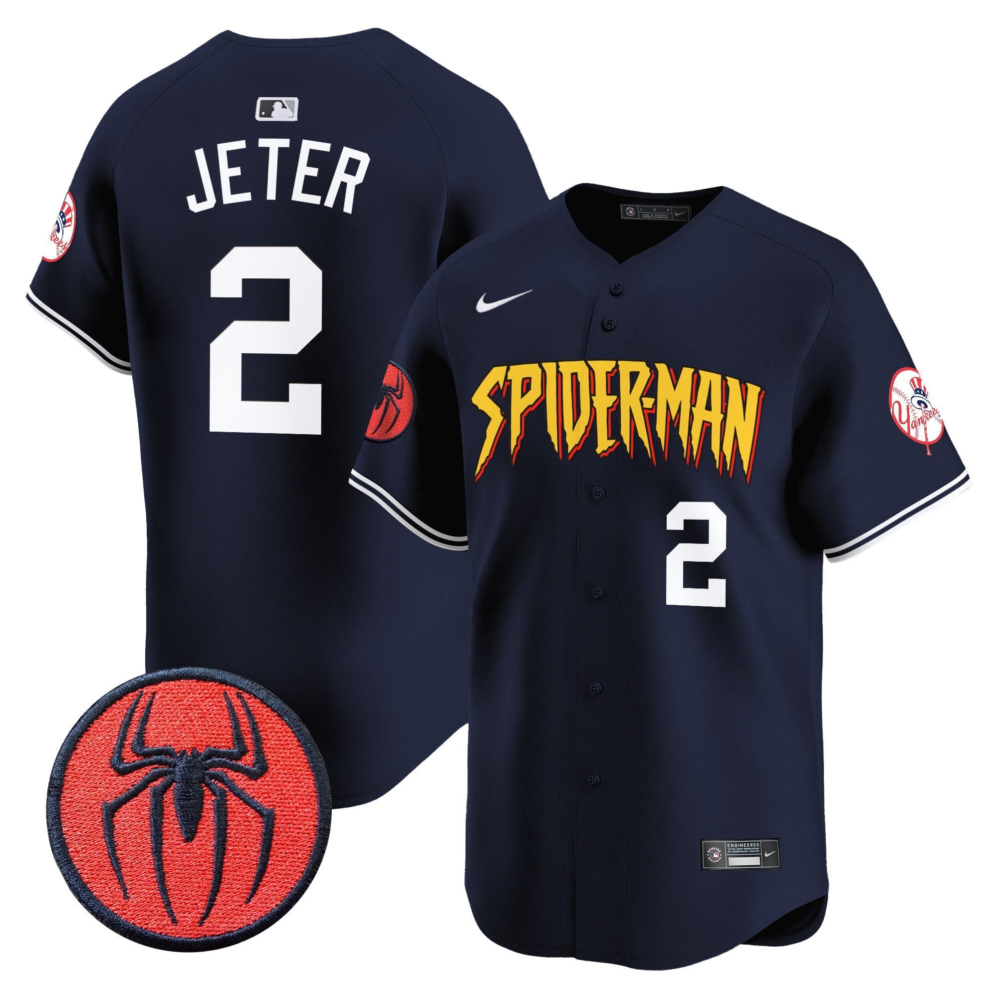 Men's New York Yankees Spider-Man Vapor Premier Limited Jersey - All Stitched
