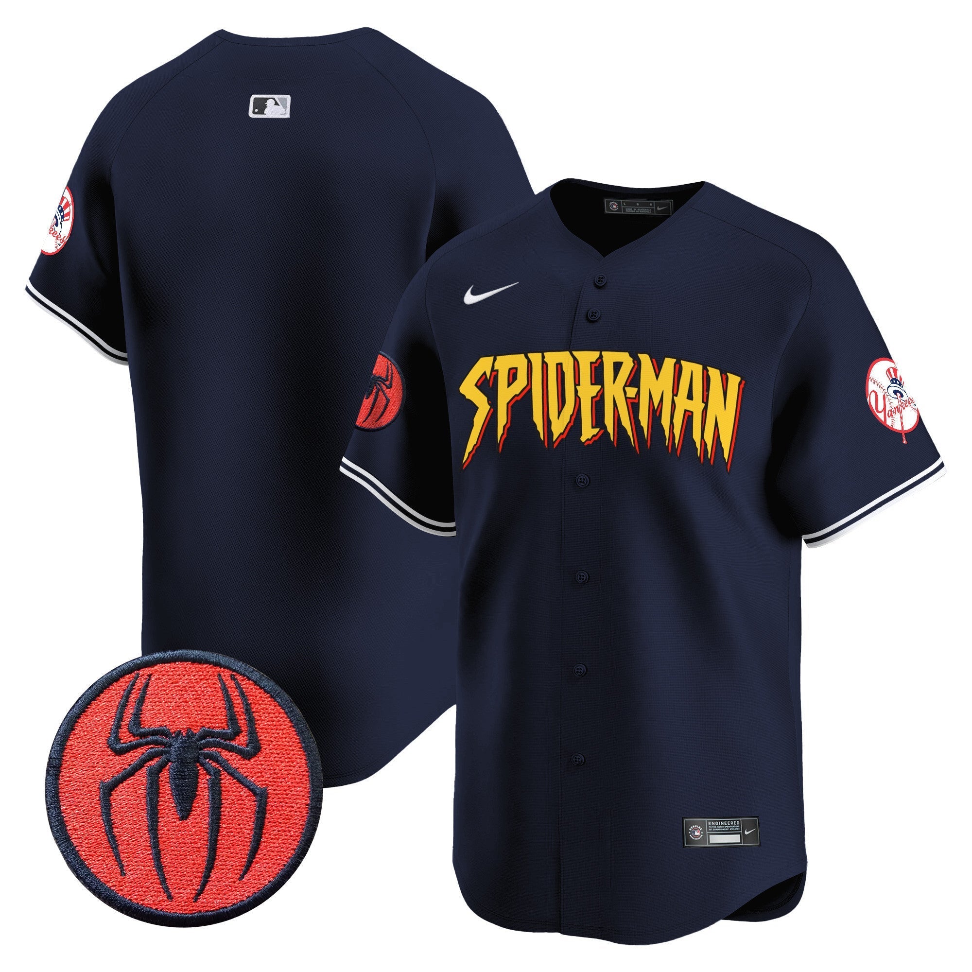 Men's New York Yankees Spider-Man Vapor Premier Limited Jersey - All Stitched
