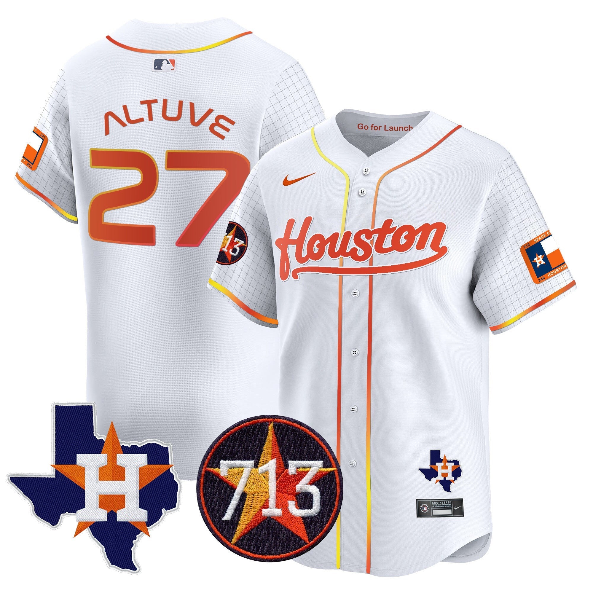 Men's Astros Space City 713 Patch Vapor Premier Limited Jersey - All Stitched