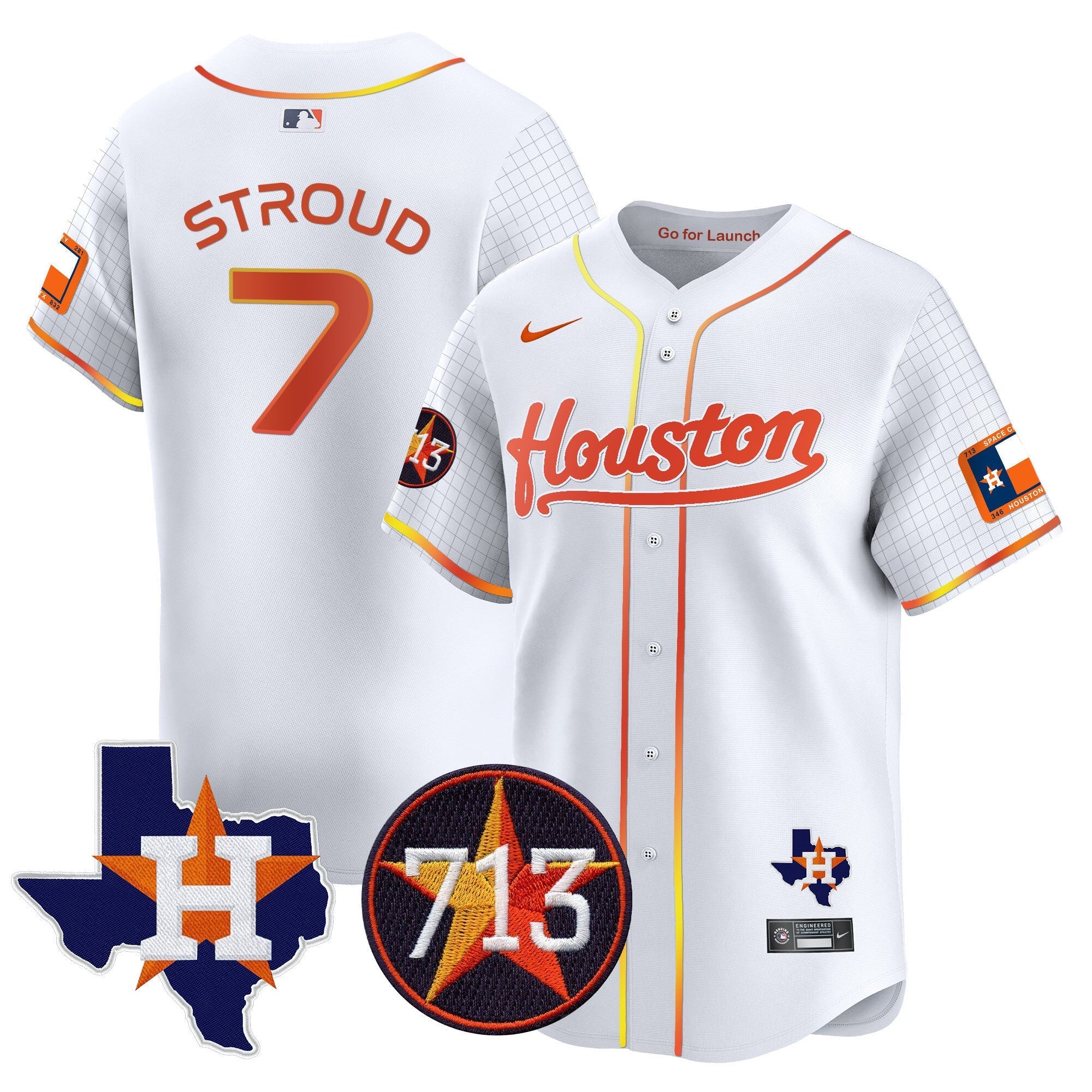Men's Astros Space City 713 Patch Vapor Premier Limited Jersey - All Stitched