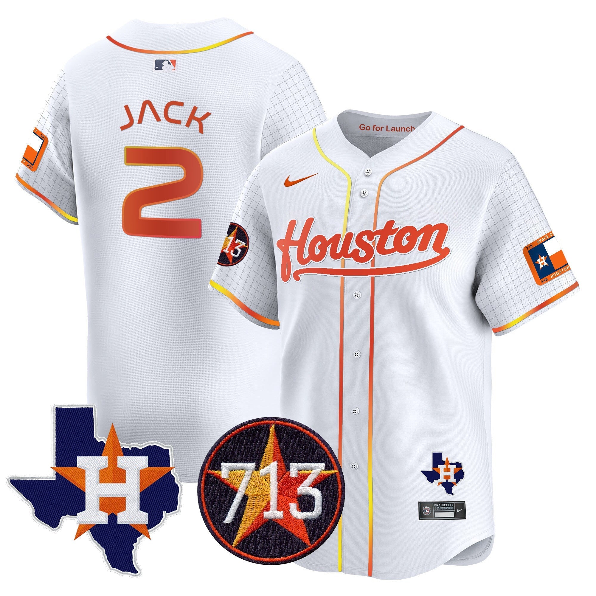 Men's Astros Space City 713 Patch Vapor Premier Limited Jersey - All Stitched