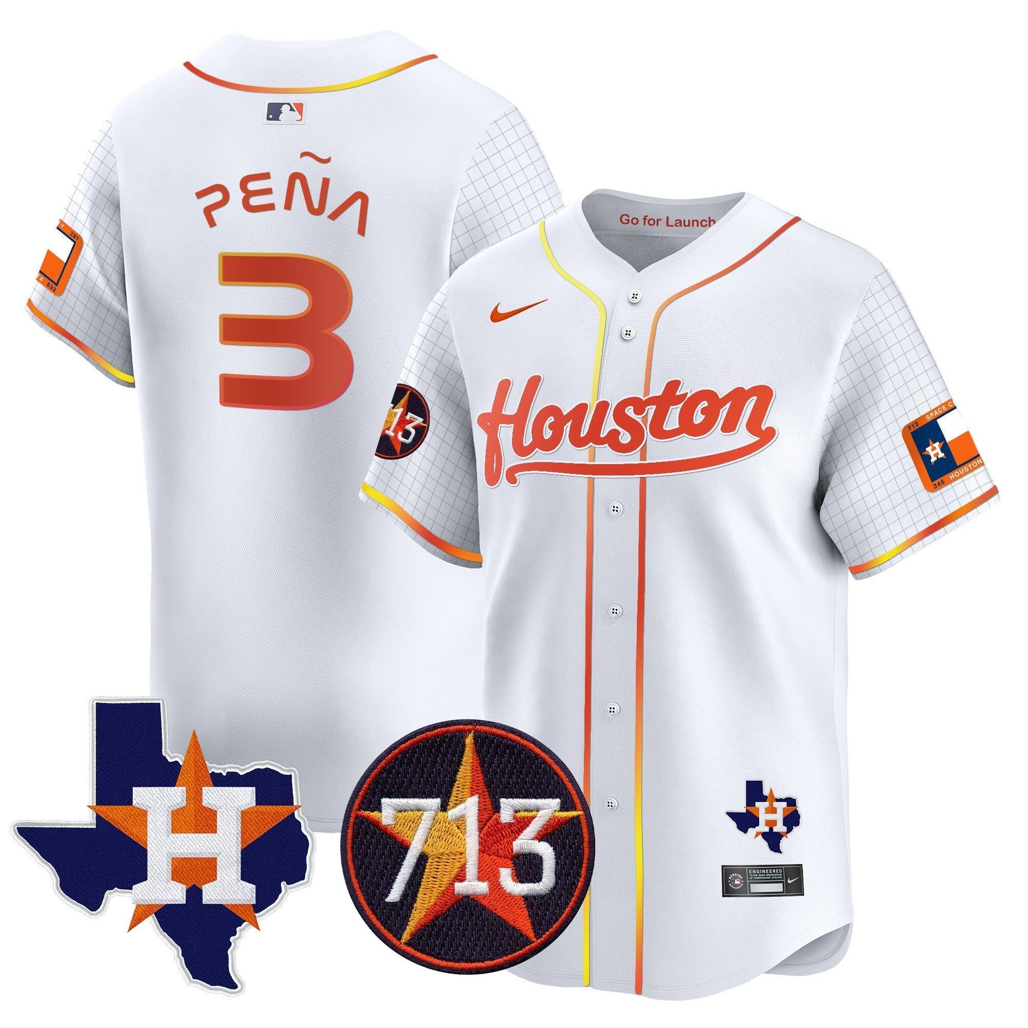 Men's Astros Space City 713 Patch Vapor Premier Limited Jersey - All Stitched