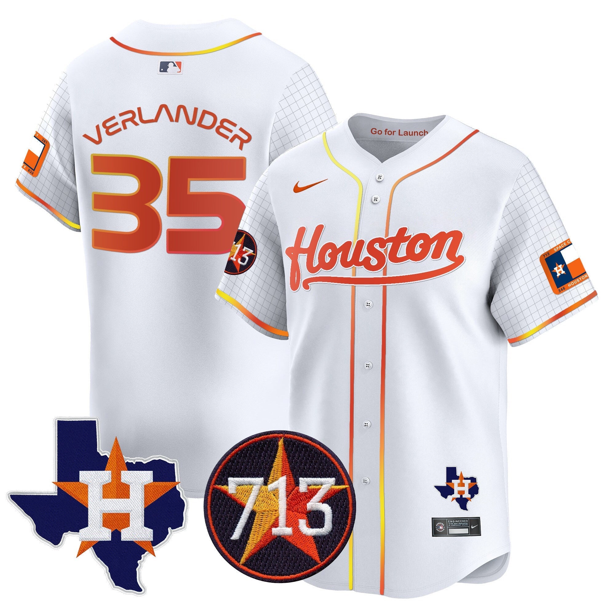 Men's Astros Space City 713 Patch Vapor Premier Limited Jersey - All Stitched