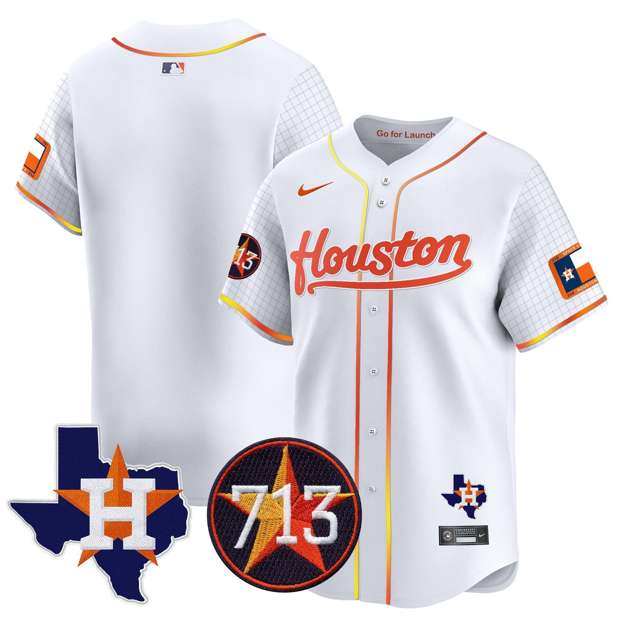 Men's Astros Space City 713 Patch Vapor Premier Limited Jersey - All Stitched