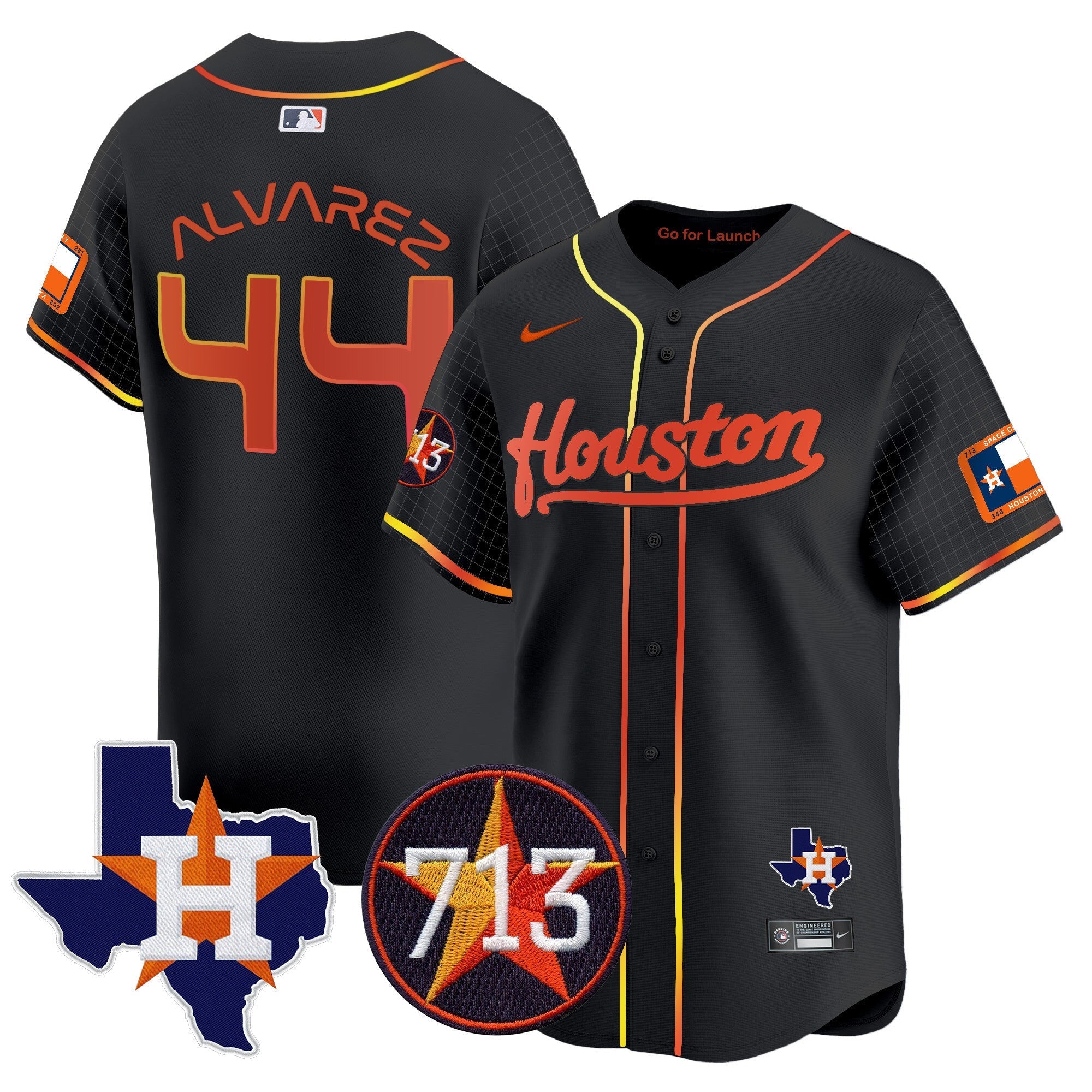 Men's Astros Space City 713 Patch Vapor Premier Limited Jersey - All Stitched