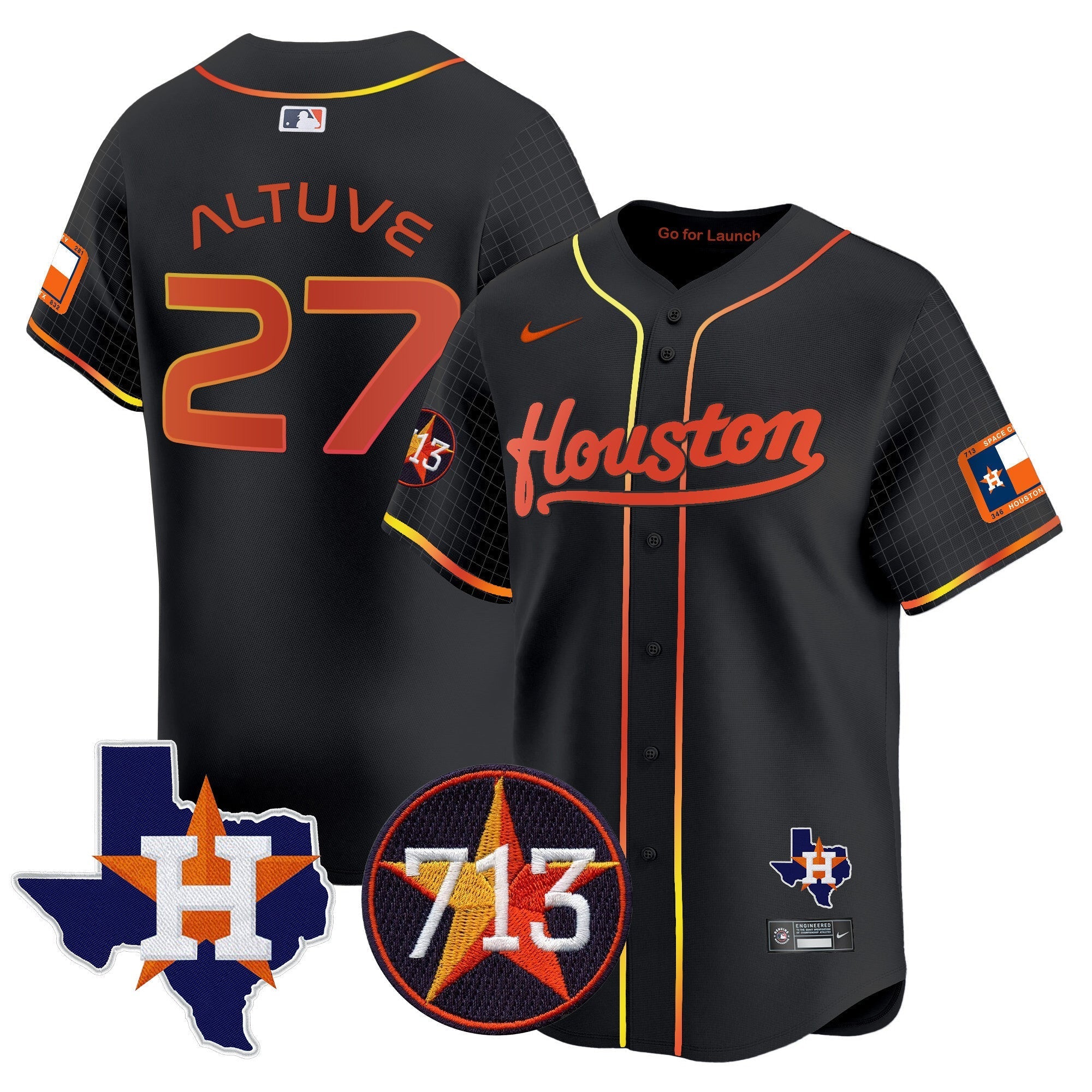 Men's Astros Space City 713 Patch Vapor Premier Limited Jersey - All Stitched