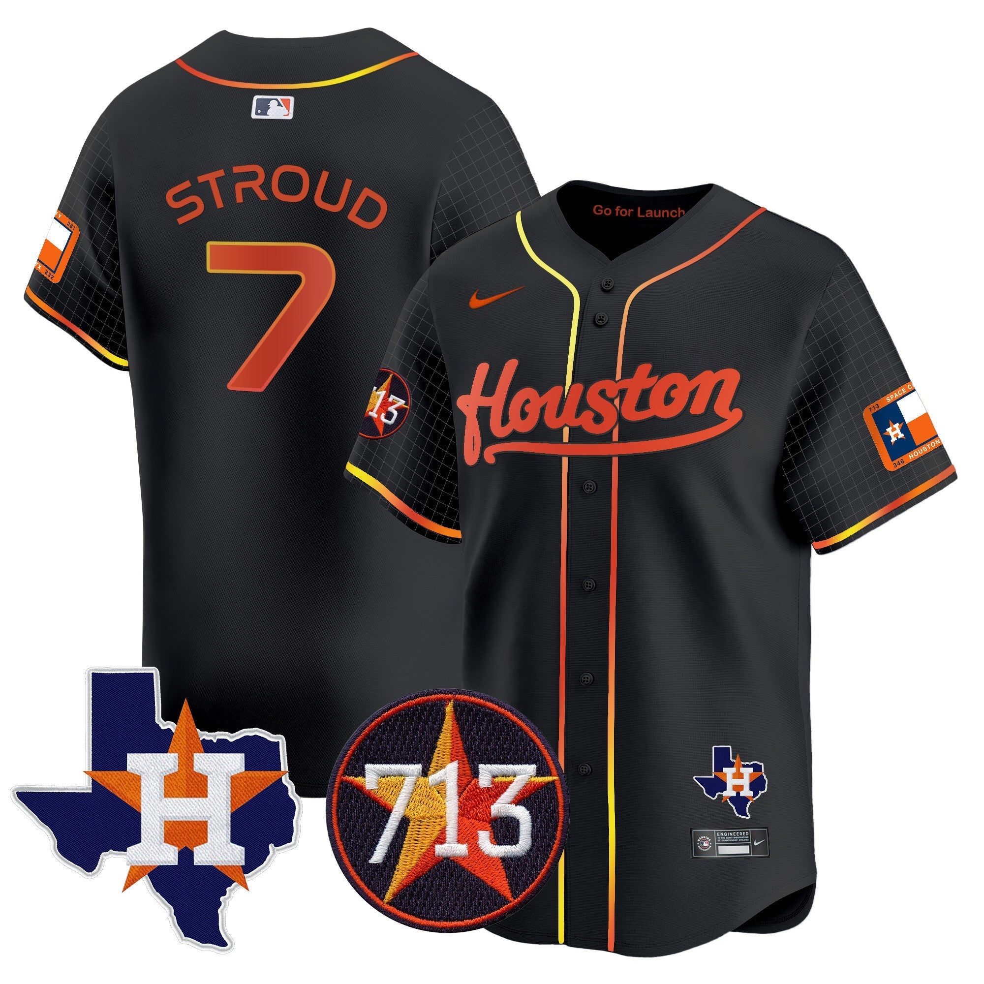 Men's Astros Space City 713 Patch Vapor Premier Limited Jersey - All Stitched