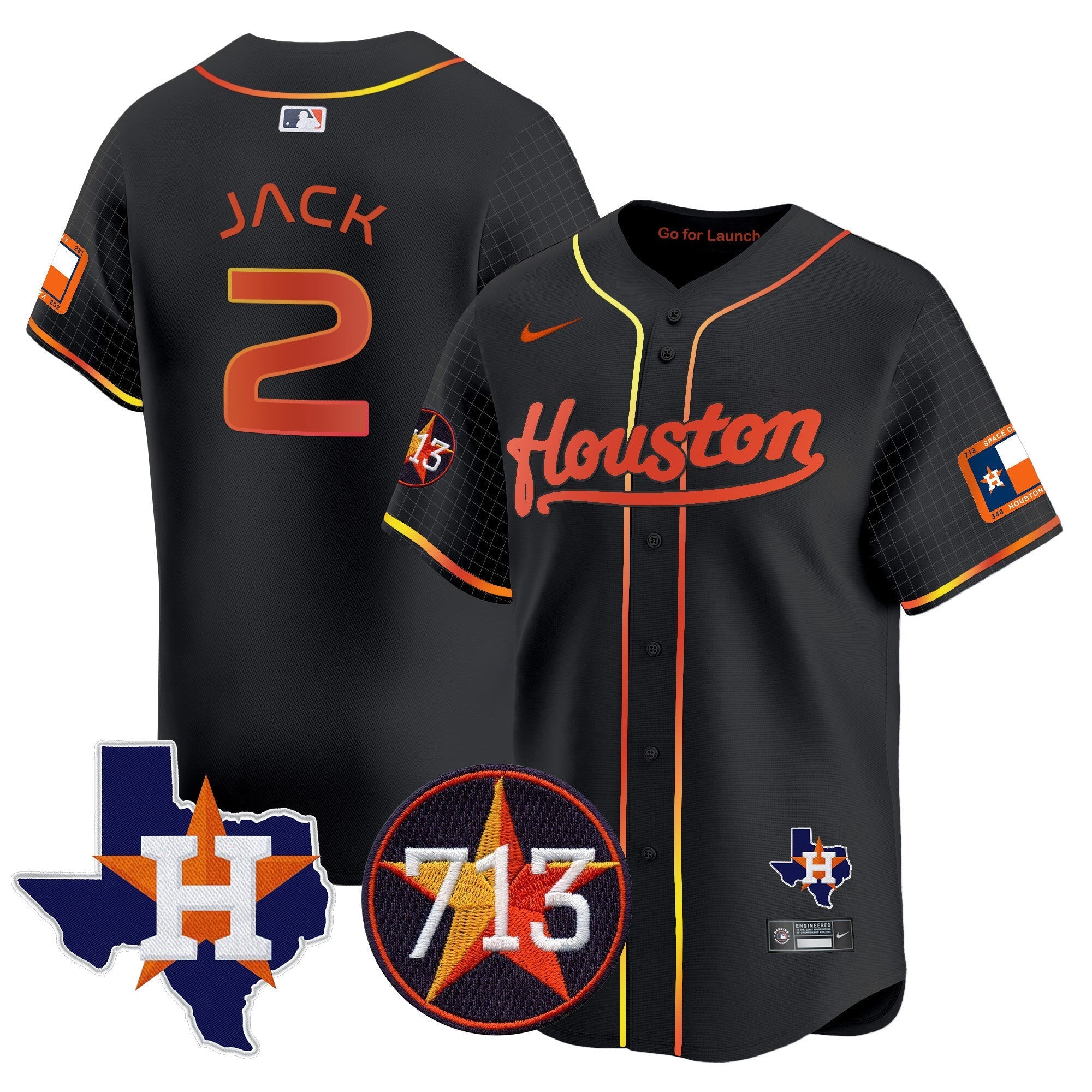Men's Astros Space City 713 Patch Vapor Premier Limited Jersey - All Stitched