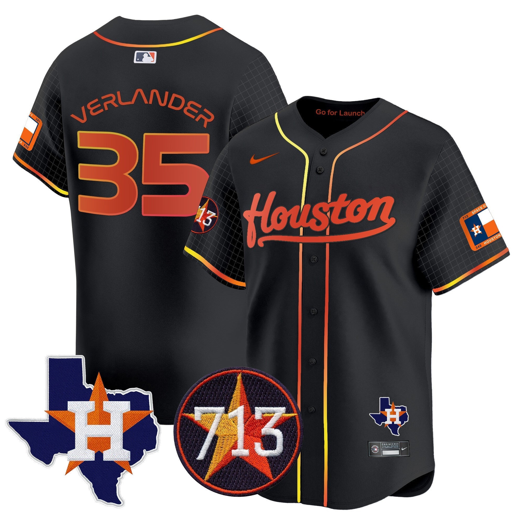 Men's Astros Space City 713 Patch Vapor Premier Limited Jersey - All Stitched