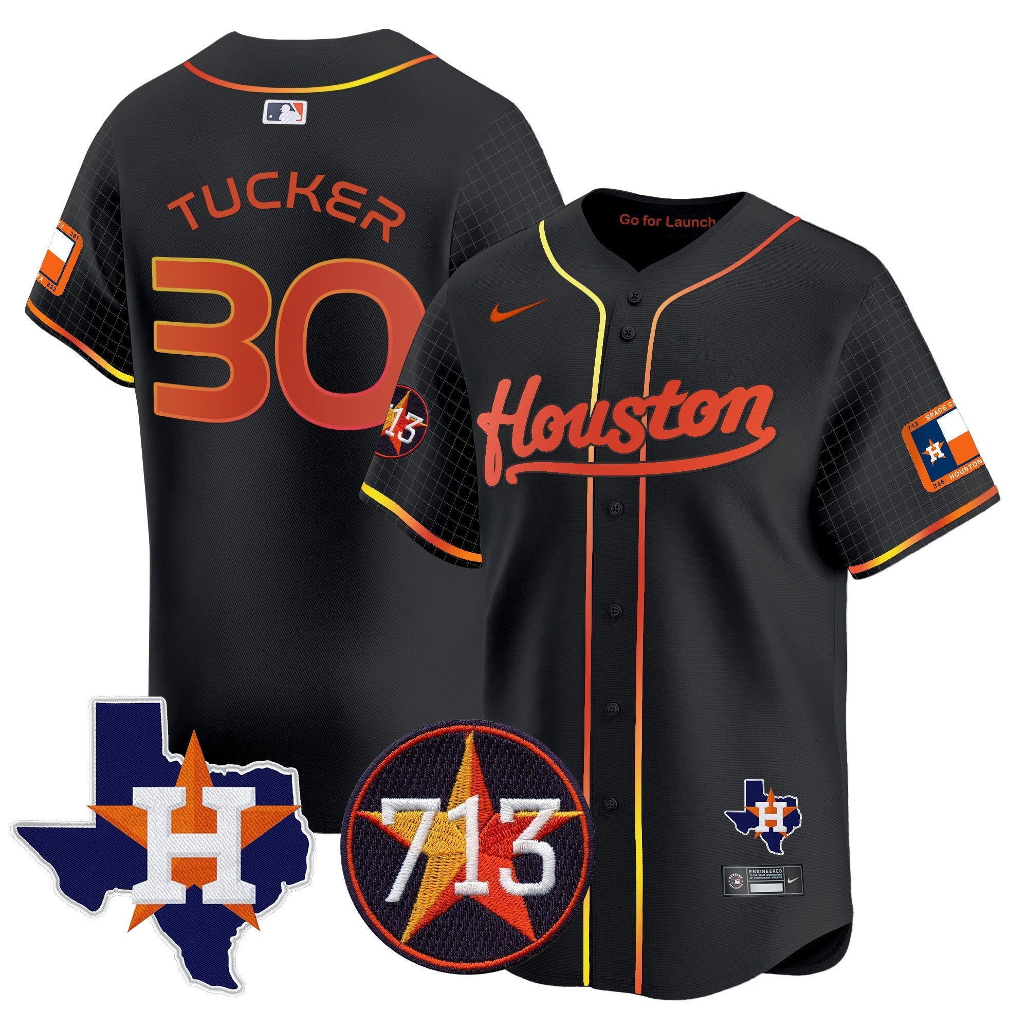 Men's Astros Space City 713 Patch Vapor Premier Limited Jersey - All Stitched