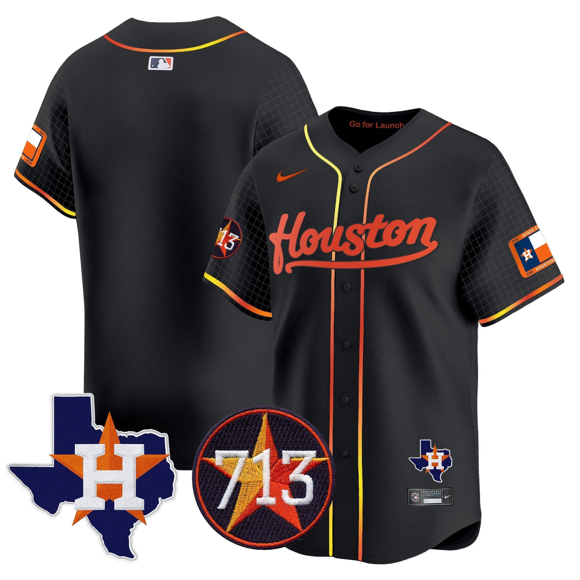 Men's Astros Space City 713 Patch Vapor Premier Limited Jersey - All Stitched