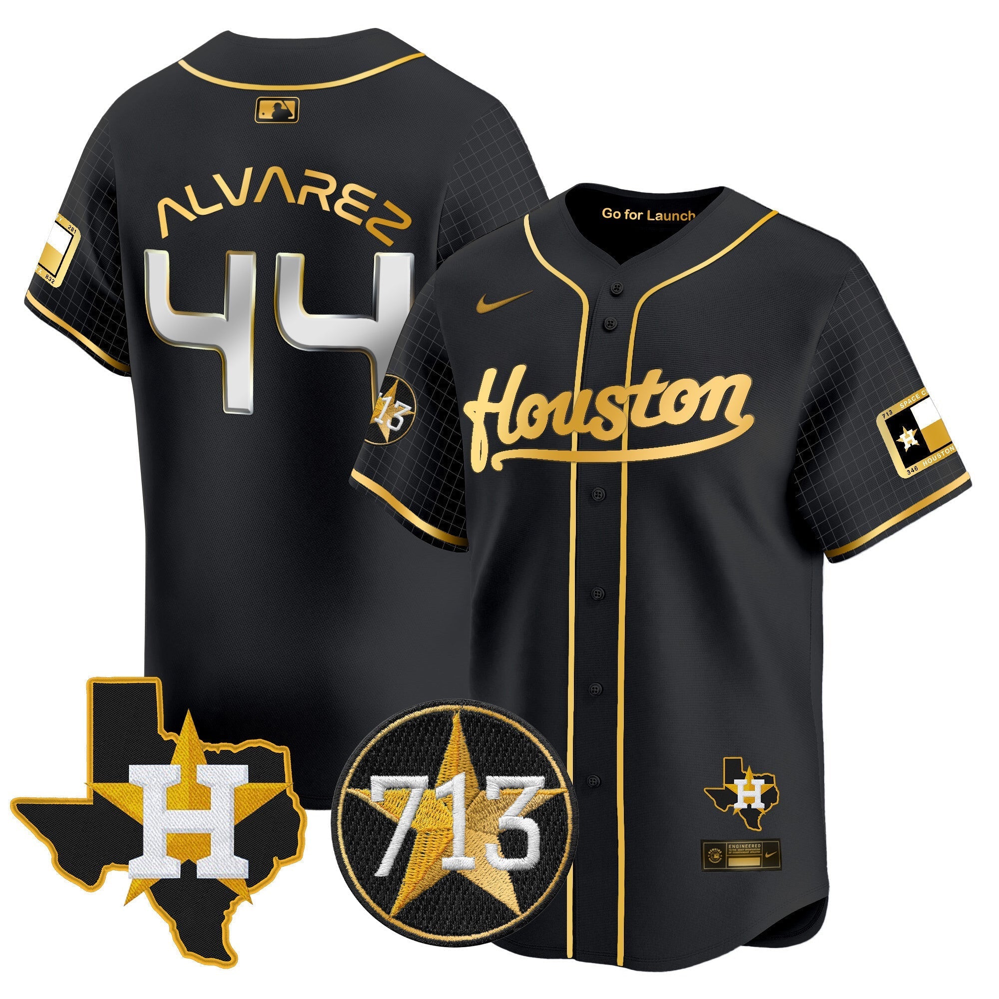 Men's Astros Space City 713 Patch Vapor Premier Limited Jersey - All Stitched