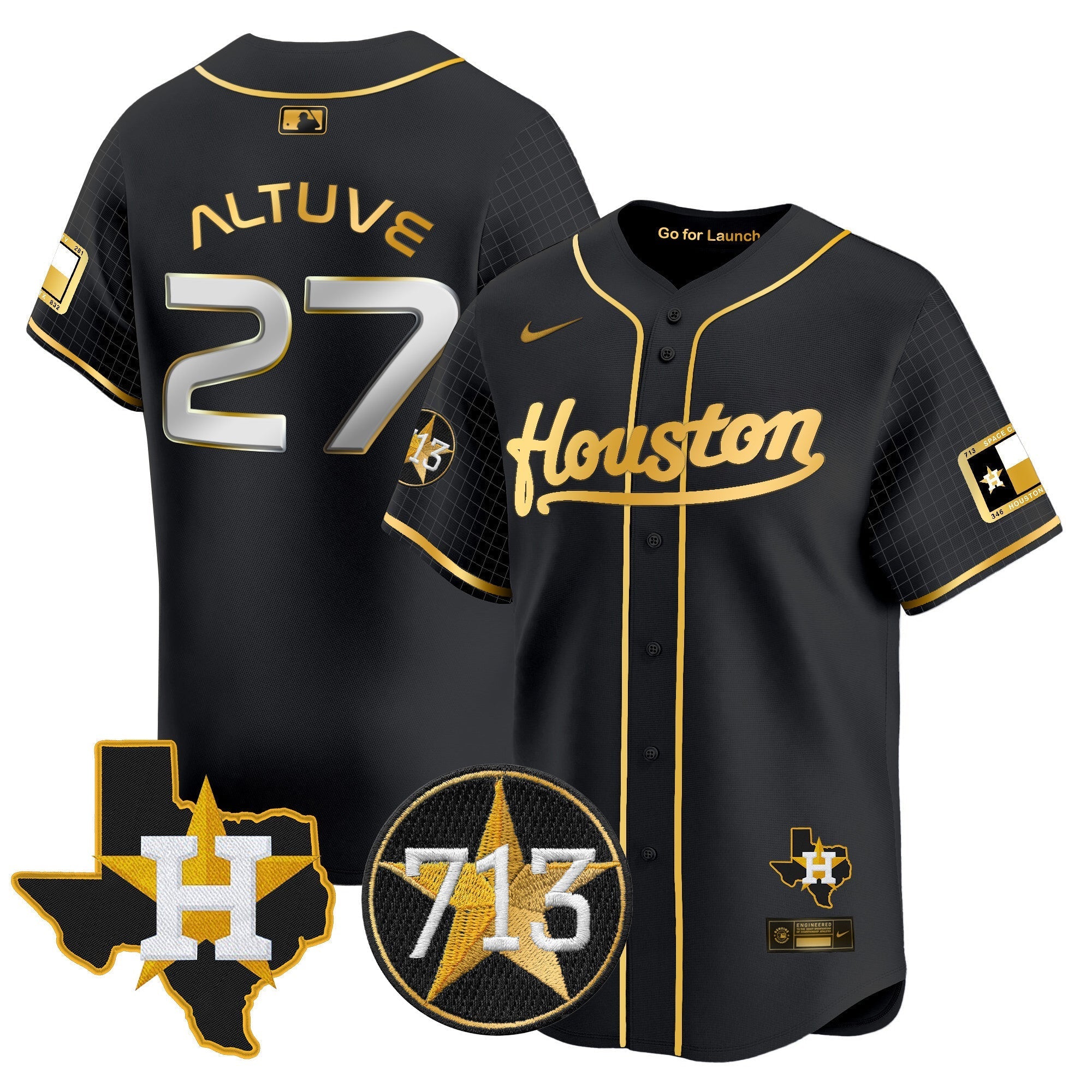 Men's Astros Space City 713 Patch Vapor Premier Limited Jersey - All Stitched