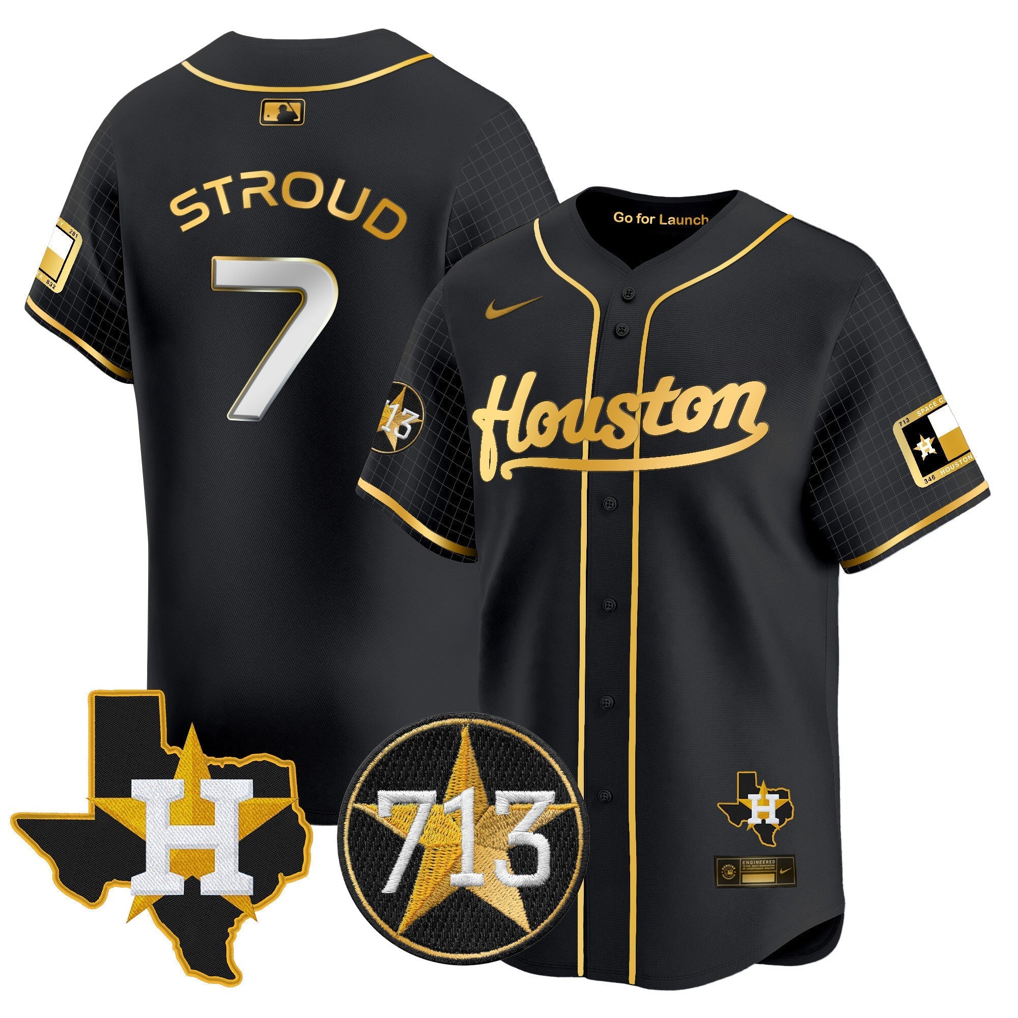 Men's Astros Space City 713 Patch Vapor Premier Limited Jersey - All Stitched