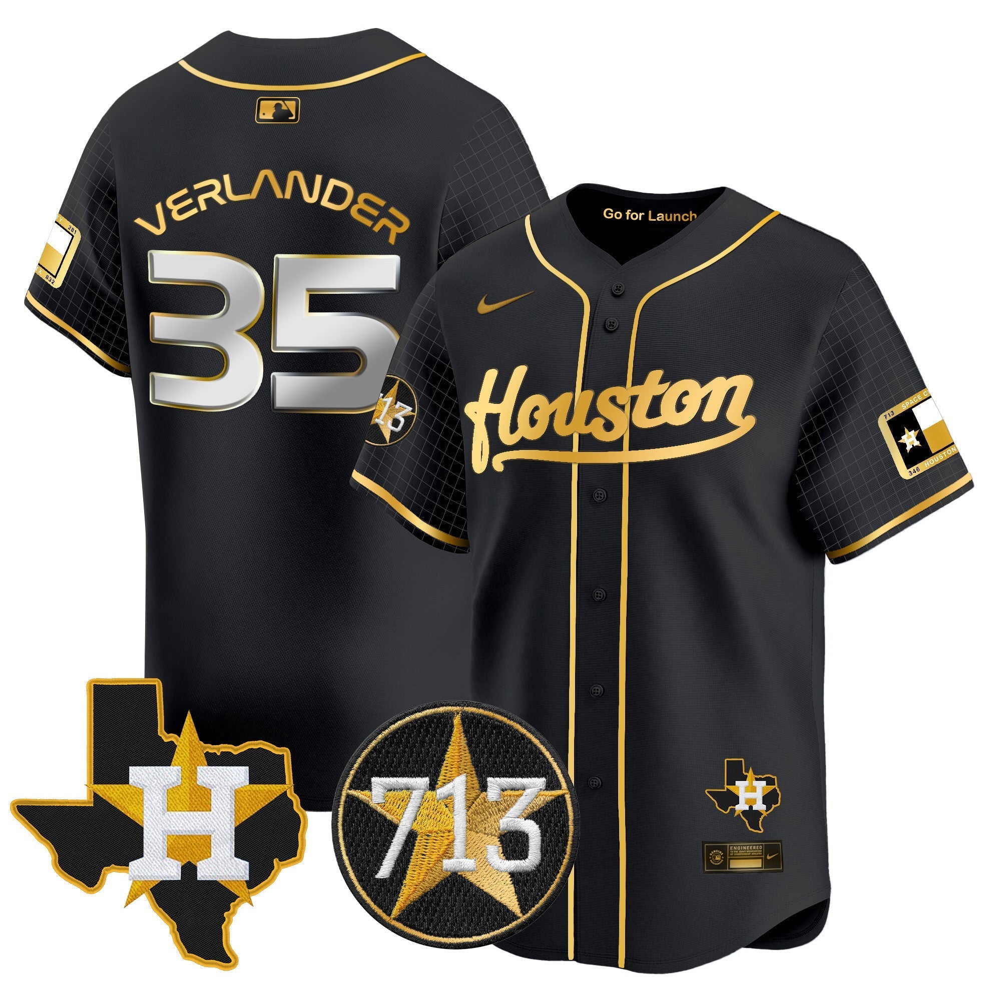 Men's Astros Space City 713 Patch Vapor Premier Limited Jersey - All Stitched