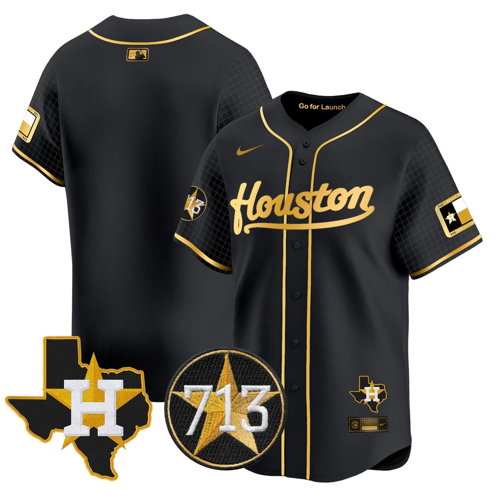 Men's Astros Space City 713 Patch Vapor Premier Limited Jersey - All Stitched