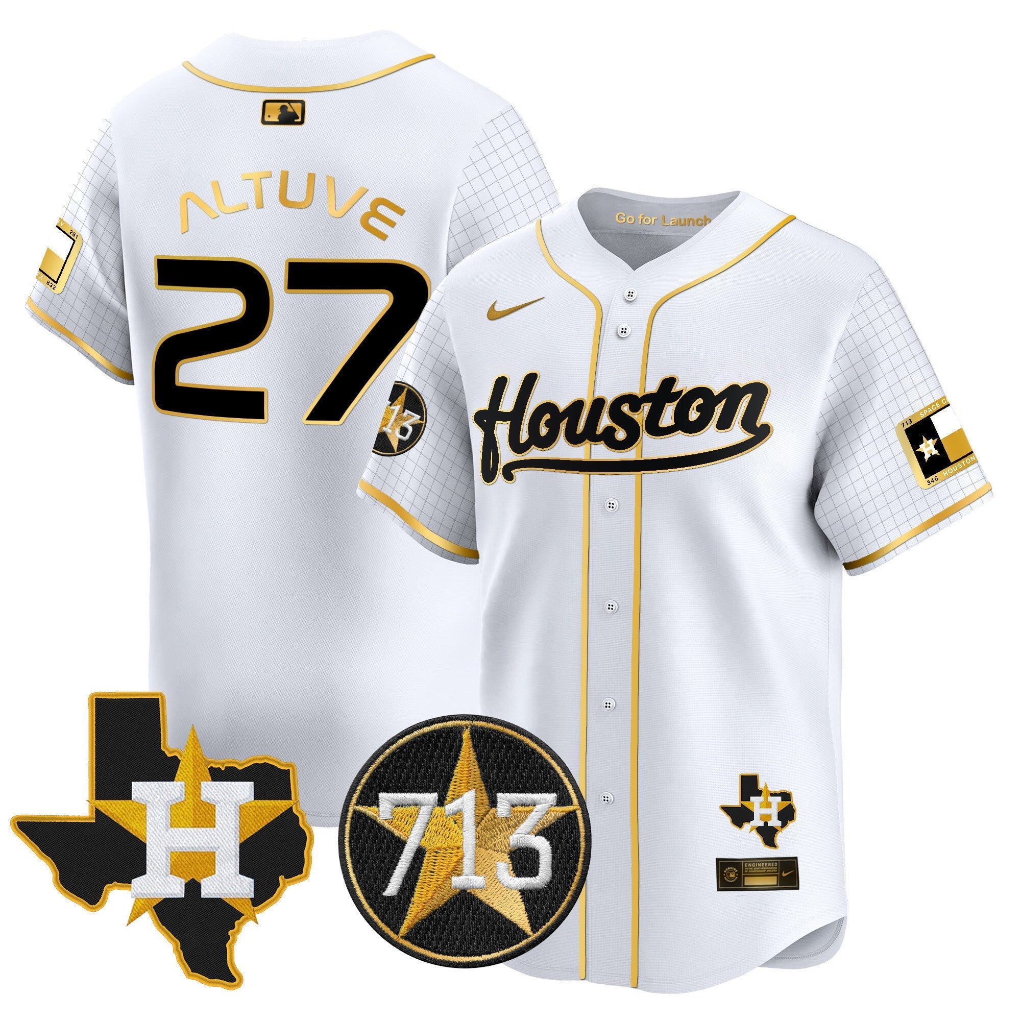 Men's Astros Space City 713 Patch Vapor Premier Limited Jersey - All Stitched