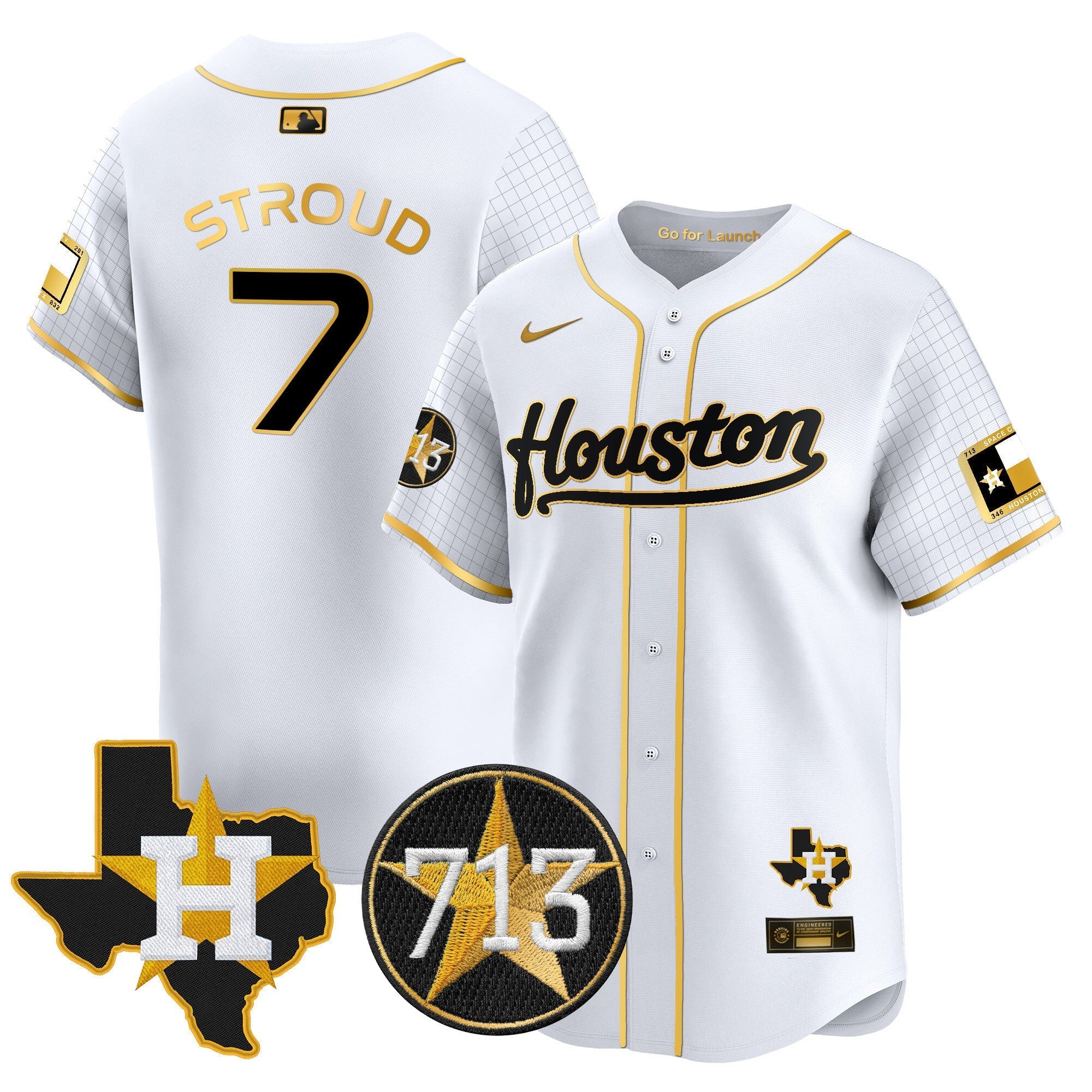 Men's Astros Space City 713 Patch Vapor Premier Limited Jersey - All Stitched