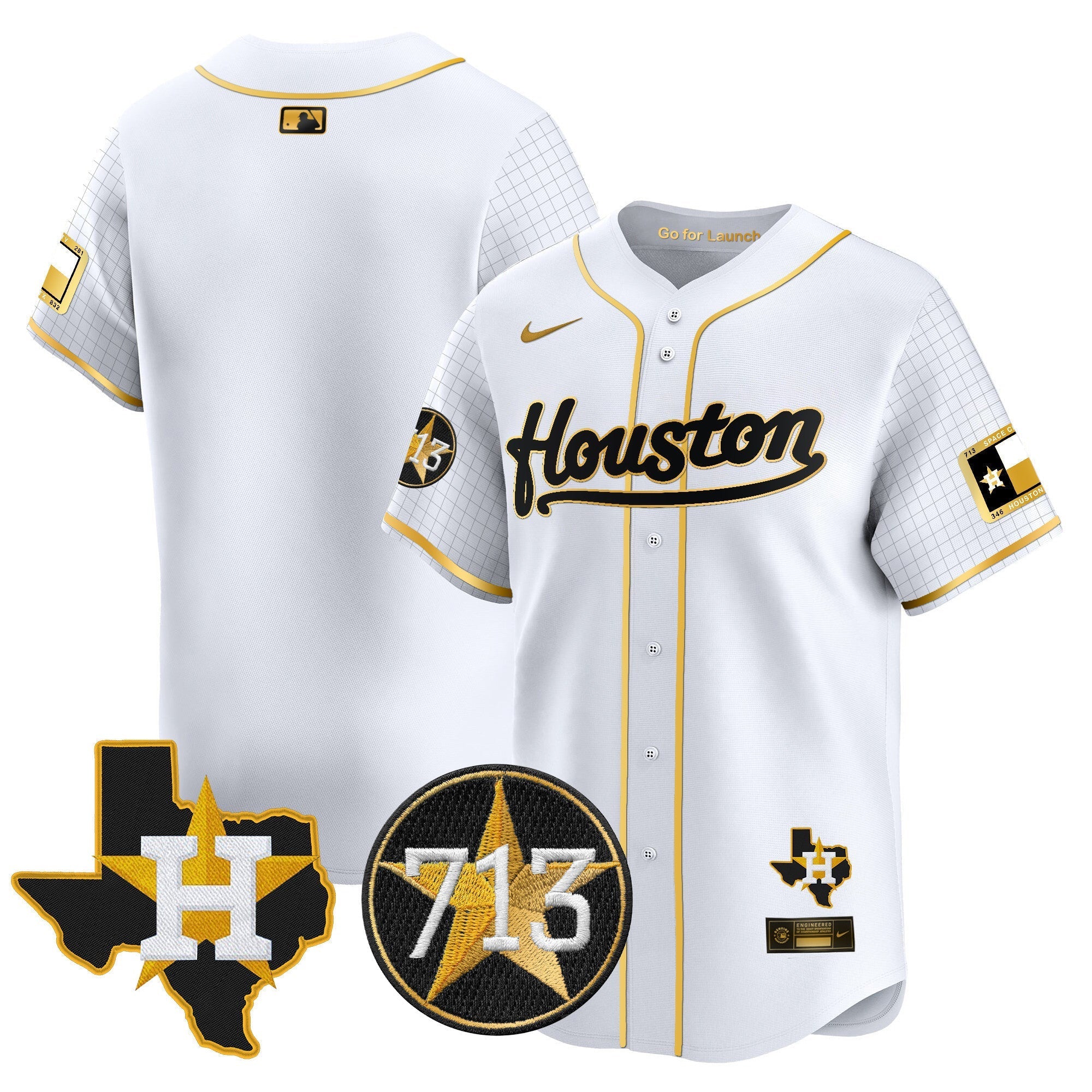 Men's Astros Space City 713 Patch Vapor Premier Limited Jersey - All Stitched
