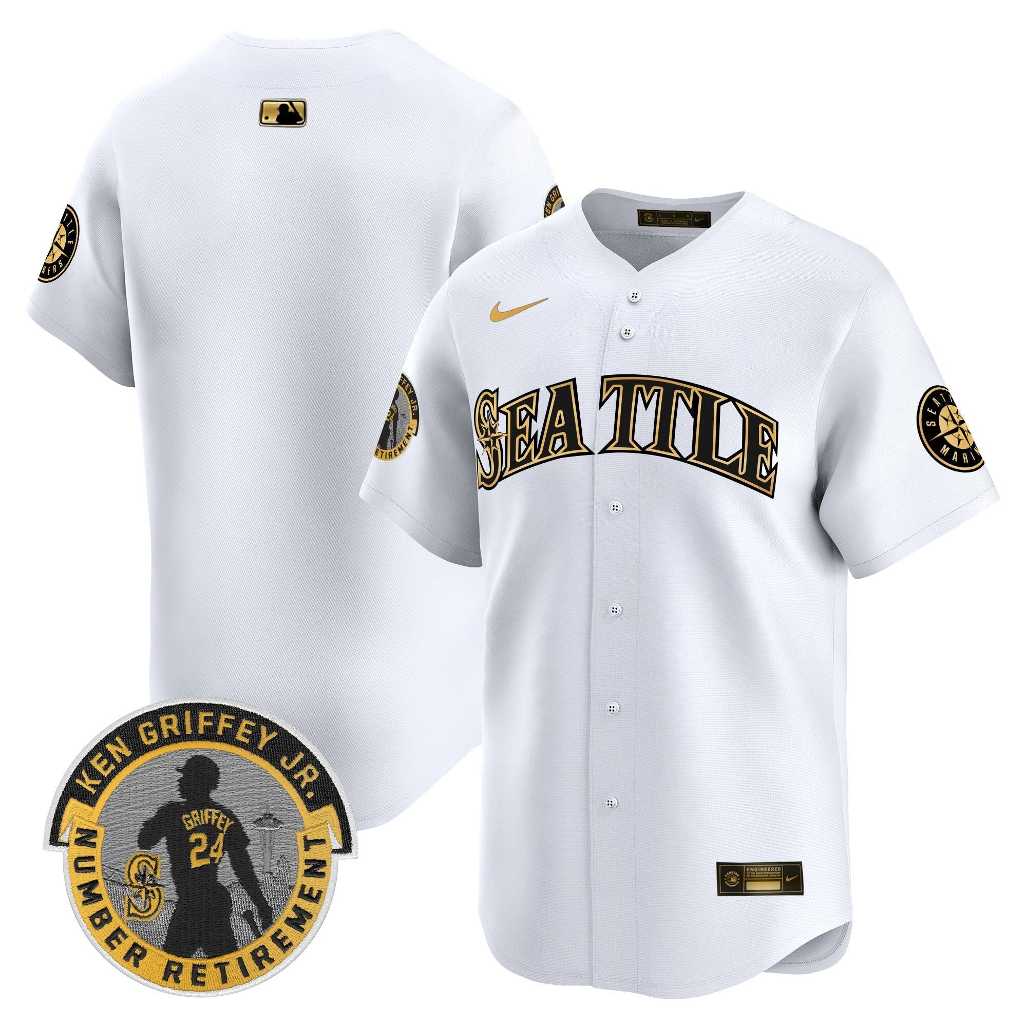Men's Seattle Mariners 2025 Ken Griffey Jr. Patch Vapor Premier Limited Jersey - All Stitched