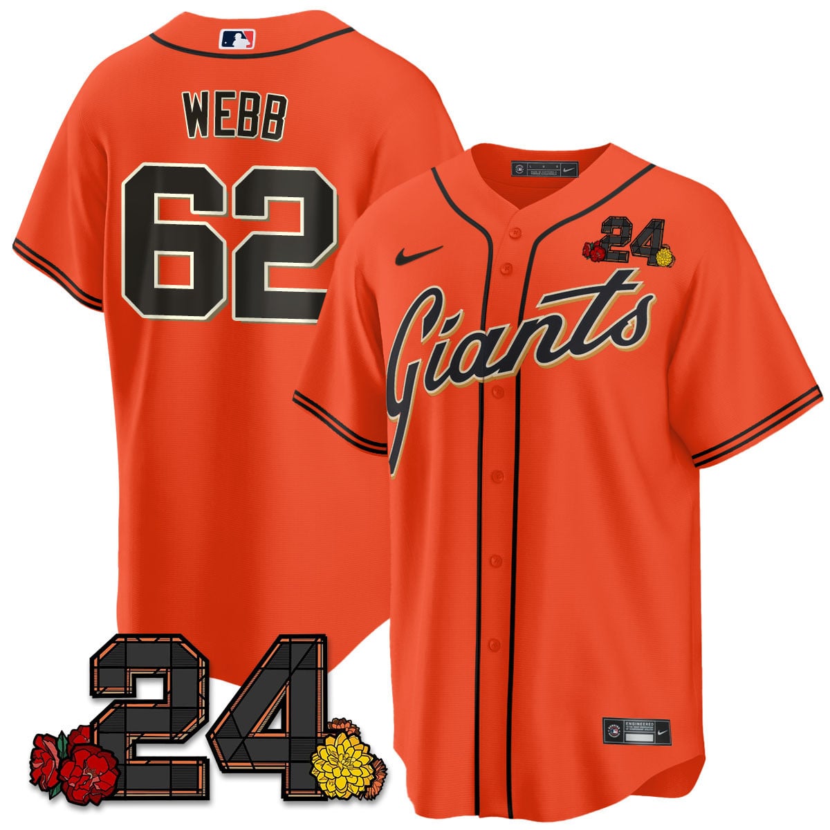 Women's San Francisco Giants 2024 Vapor Premier Limited Jersey - Willie Mays Patch