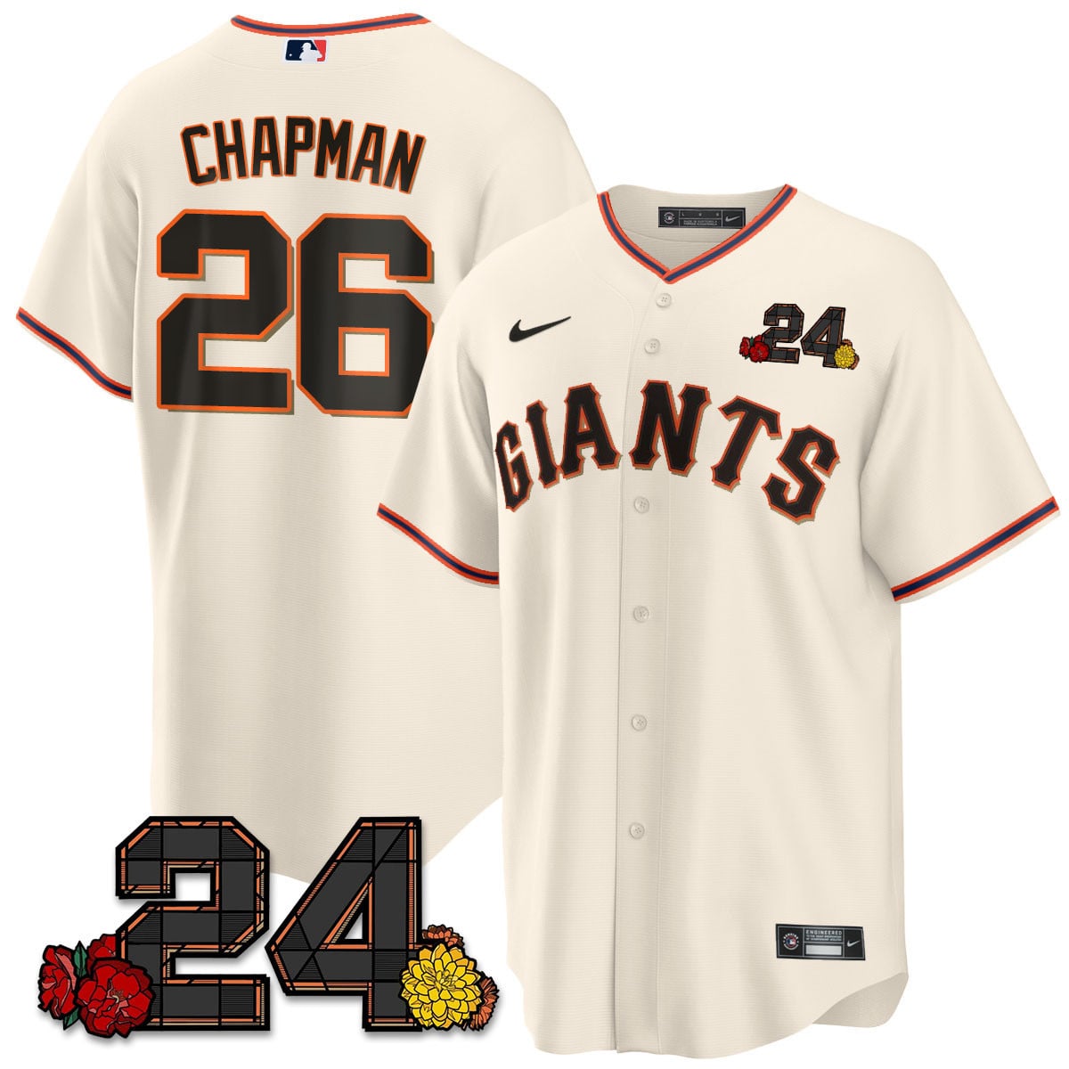 Women's San Francisco Giants 2024 Vapor Premier Limited Jersey - Willie Mays Patch
