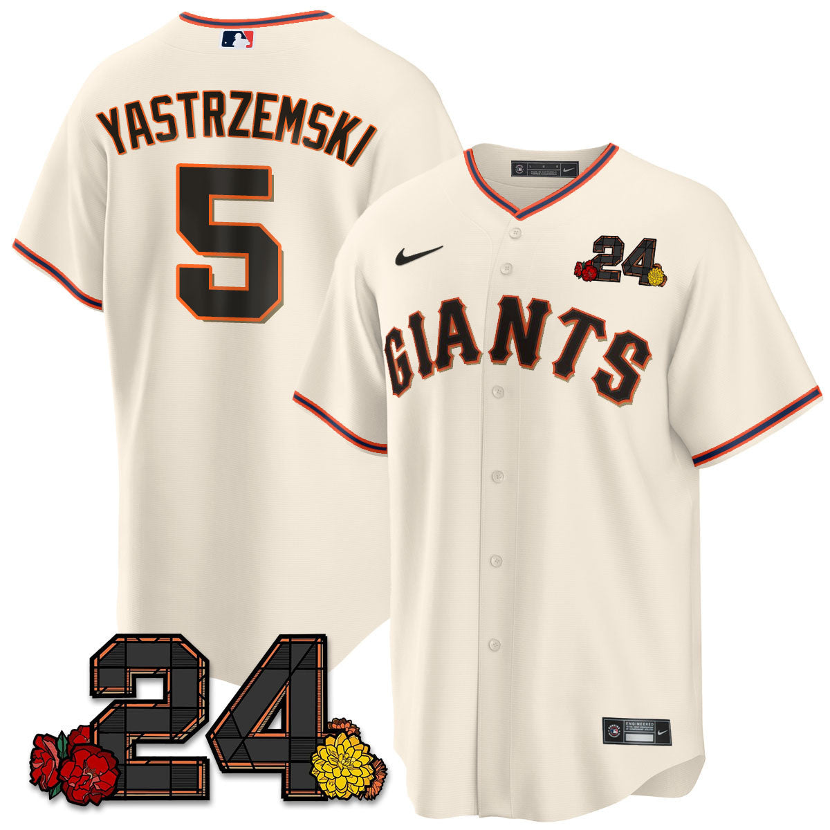 Women's San Francisco Giants 2024 Vapor Premier Limited Jersey - Willie Mays Patch