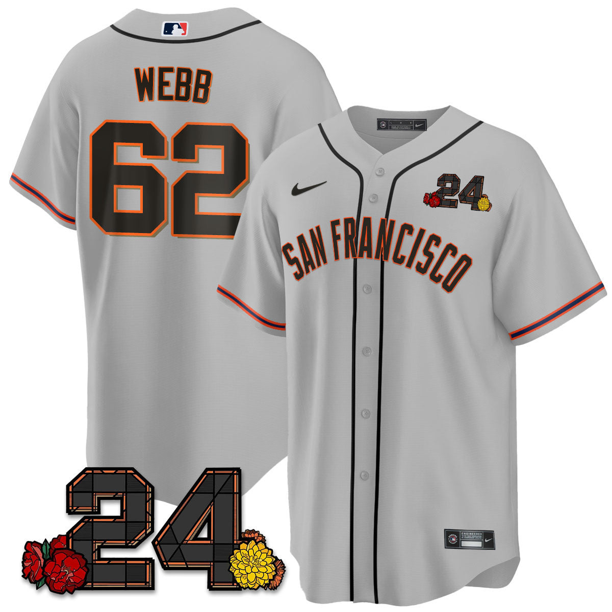 Women's San Francisco Giants 2024 Vapor Premier Limited Jersey - Willie Mays Patch