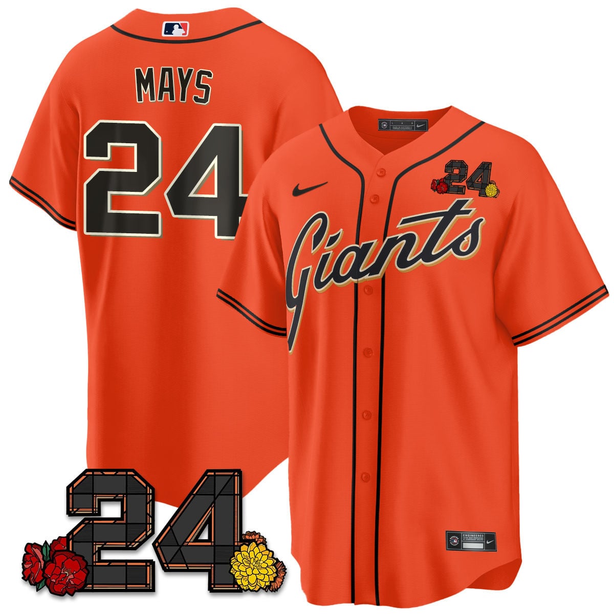Women's San Francisco Giants 2024 Vapor Premier Limited Jersey - Willie Mays Patch