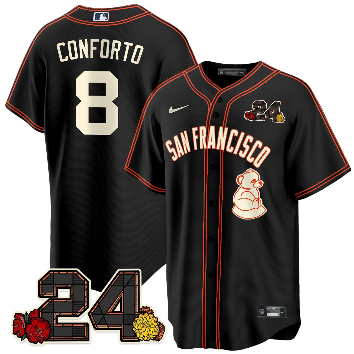 Men's San Francisco Giants 2024 Vapor Premier Limited Jersey - Willie Mays Patch