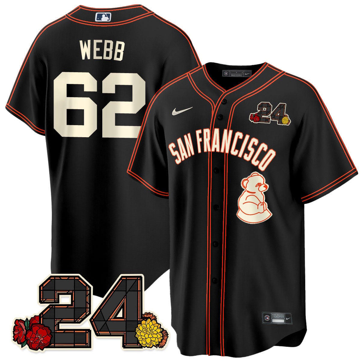 Men's San Francisco Giants 2024 Vapor Premier Limited Jersey - Willie Mays Patch