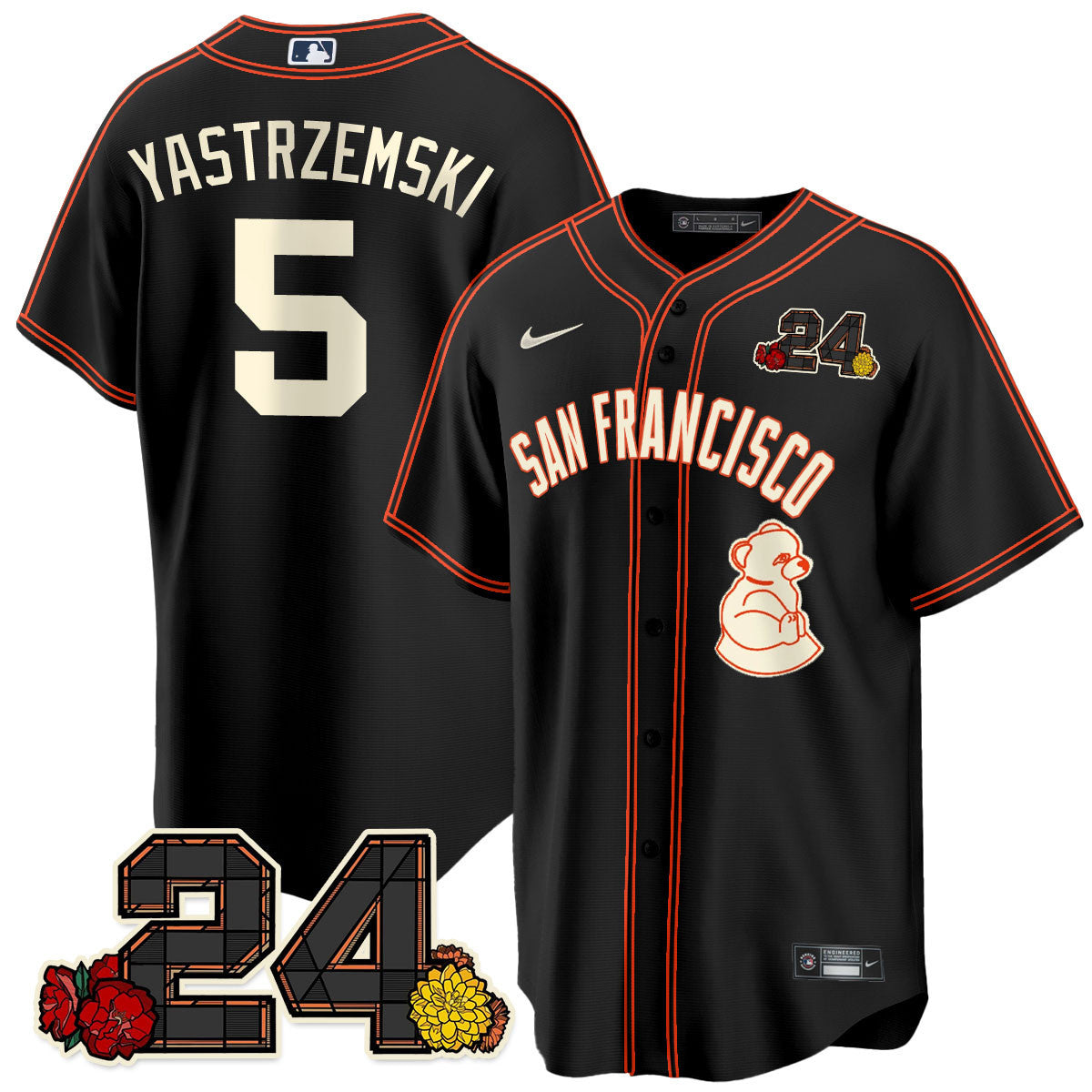 Men's San Francisco Giants 2024 Vapor Premier Limited Jersey - Willie Mays Patch