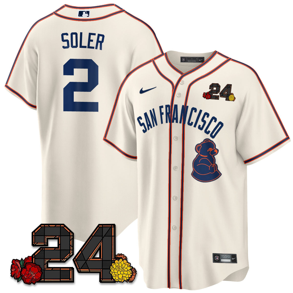 Men's San Francisco Giants 2024 Vapor Premier Limited Jersey - Willie Mays Patch