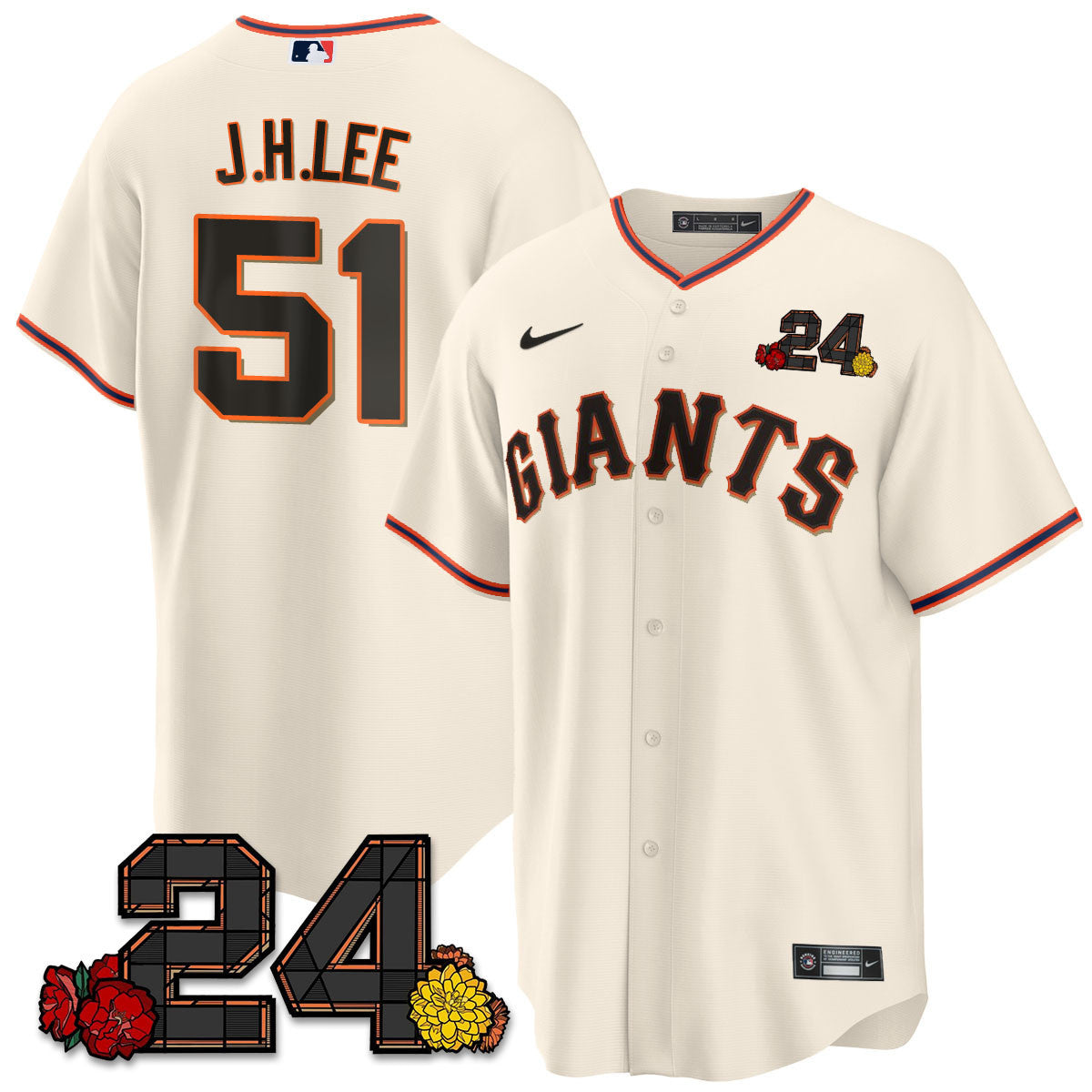 Men's San Francisco Giants 2024 Vapor Premier Limited Jersey - Willie Mays Patch