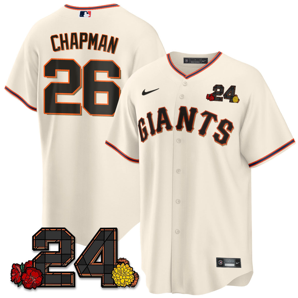 Men's San Francisco Giants 2024 Vapor Premier Limited Jersey - Willie Mays Patch