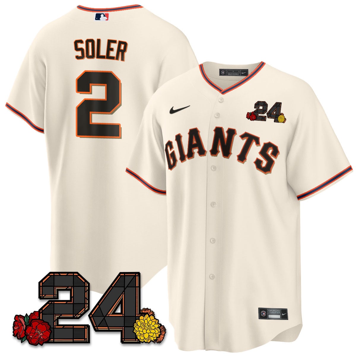 Men's San Francisco Giants 2024 Vapor Premier Limited Jersey - Willie Mays Patch