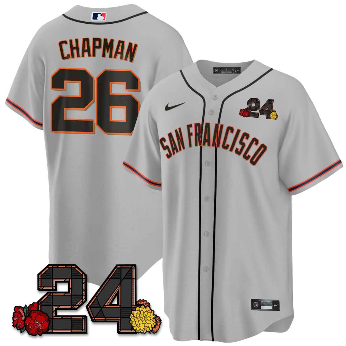 Men's San Francisco Giants 2024 Vapor Premier Limited Jersey - Willie Mays Patch