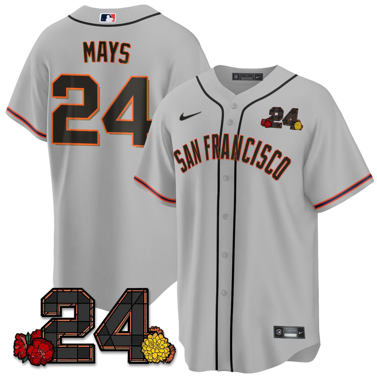 Men's San Francisco Giants 2024 Vapor Premier Limited Jersey - Willie Mays Patch